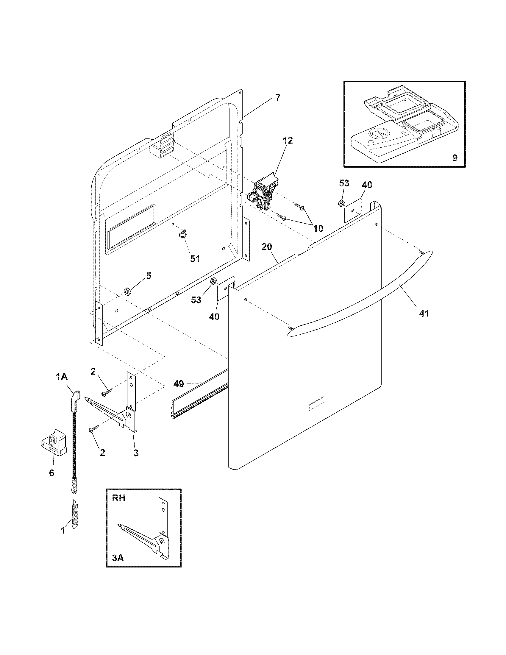 Frigidaire FDB4315LFS3 door diagram