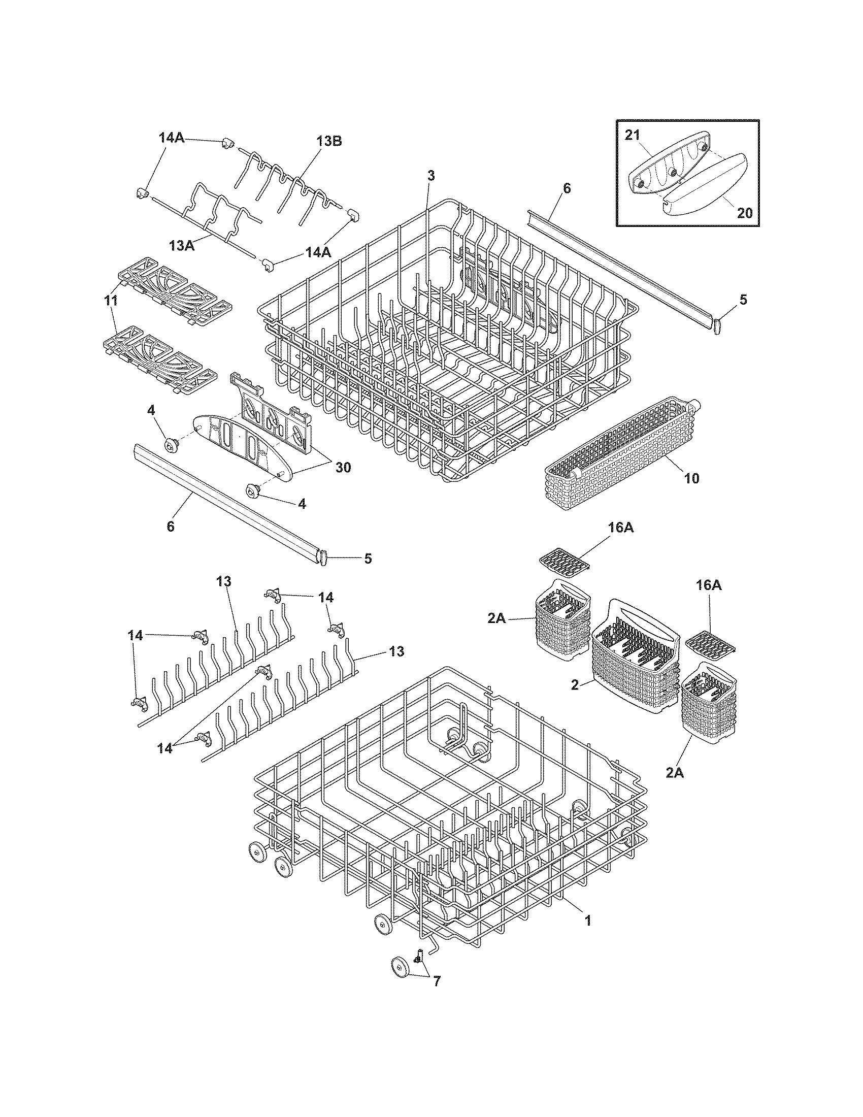 Frigidaire FDB4315LFS3 racks diagram