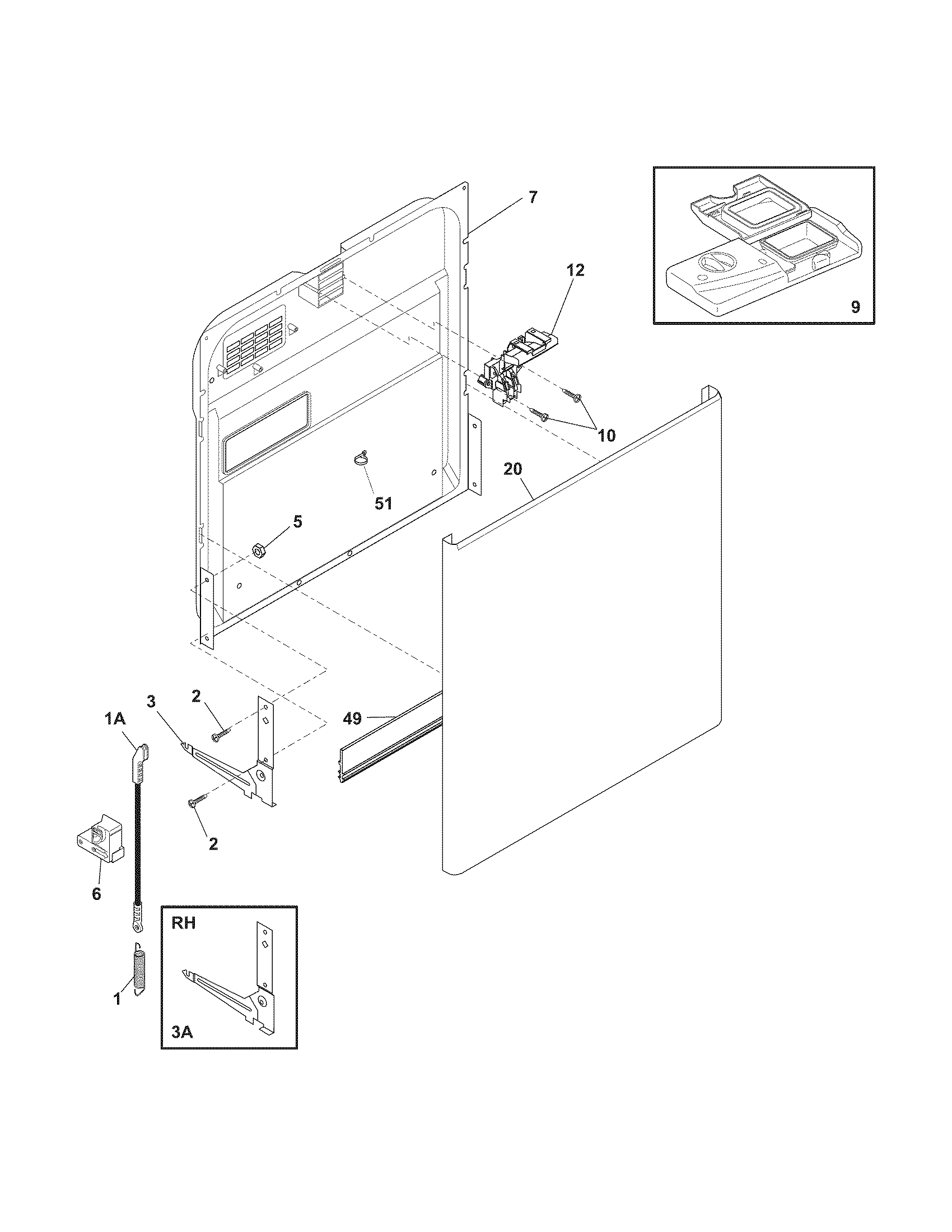 Frigidaire FDB2415LFC2 door diagram