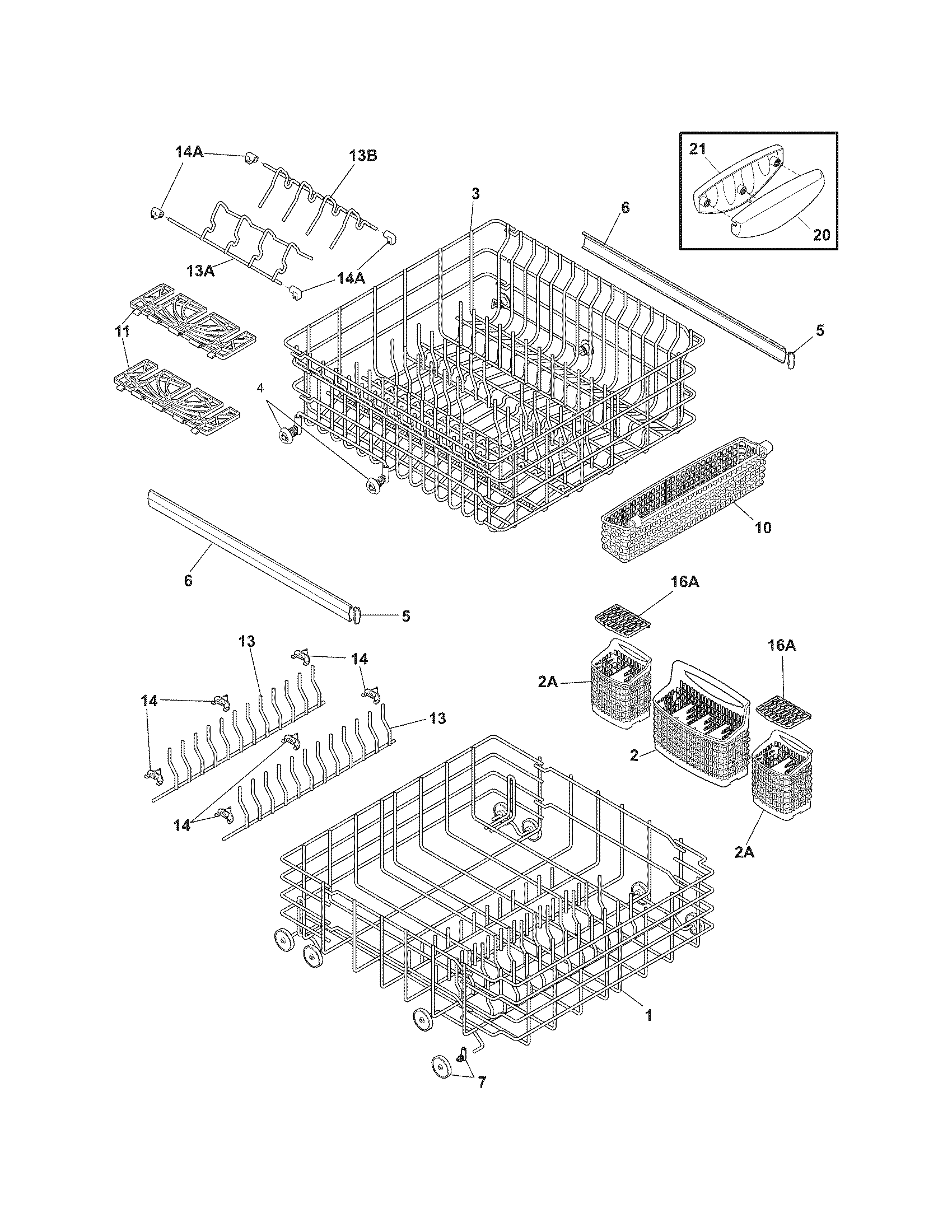 Frigidaire FDB2415LFC2 racks diagram