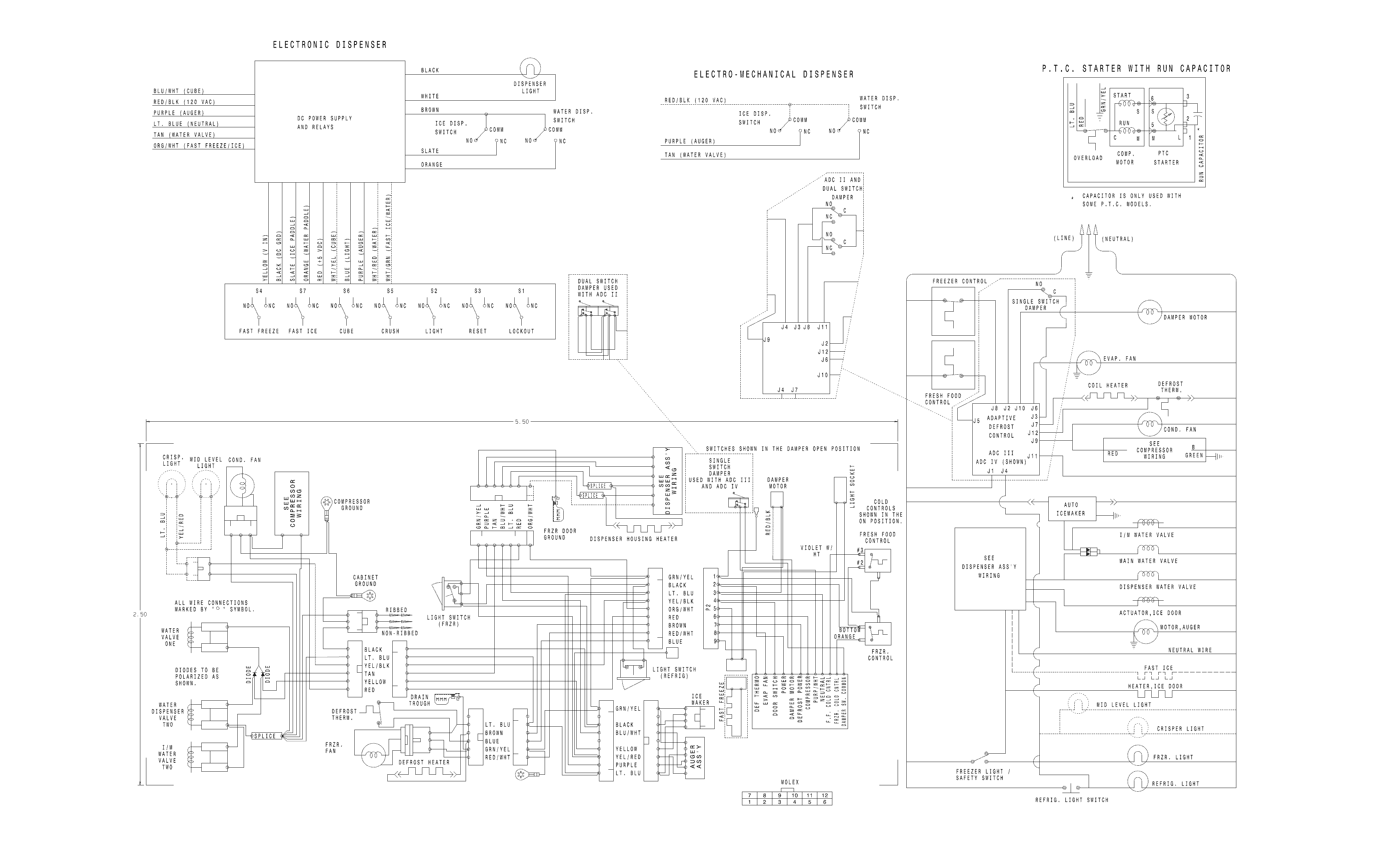 Frigidaire FRS26KF6EWE wiring schematic diagram