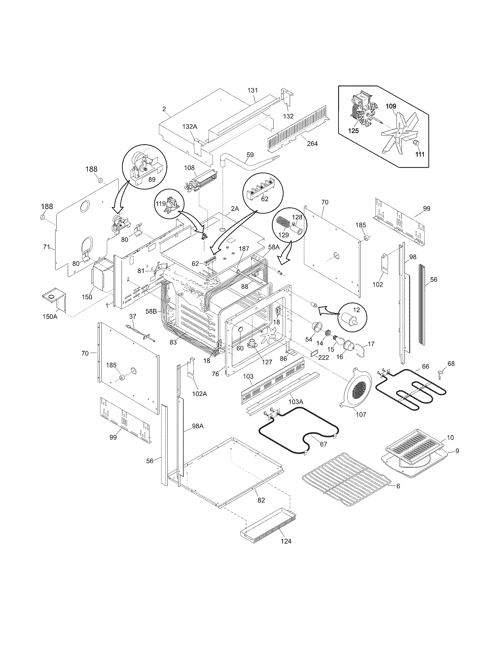 Frigidaire GLEB27Z7HBB body diagram