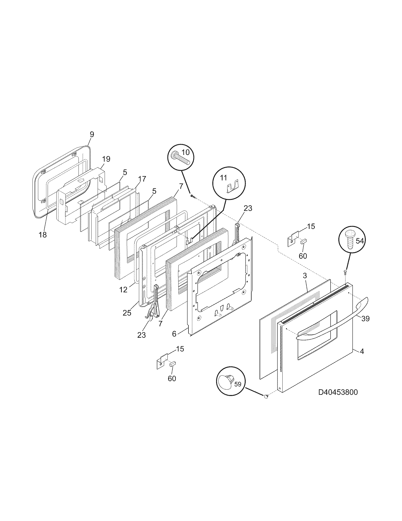 Kenmore 79040453800 door diagram