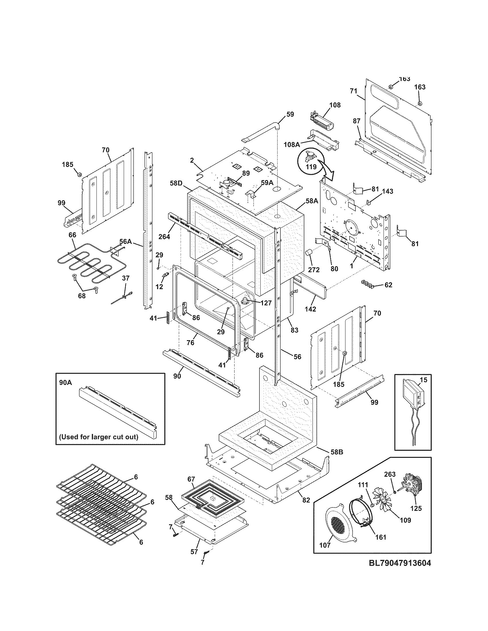 Kenmore Elite 79047913605 lower oven diagram