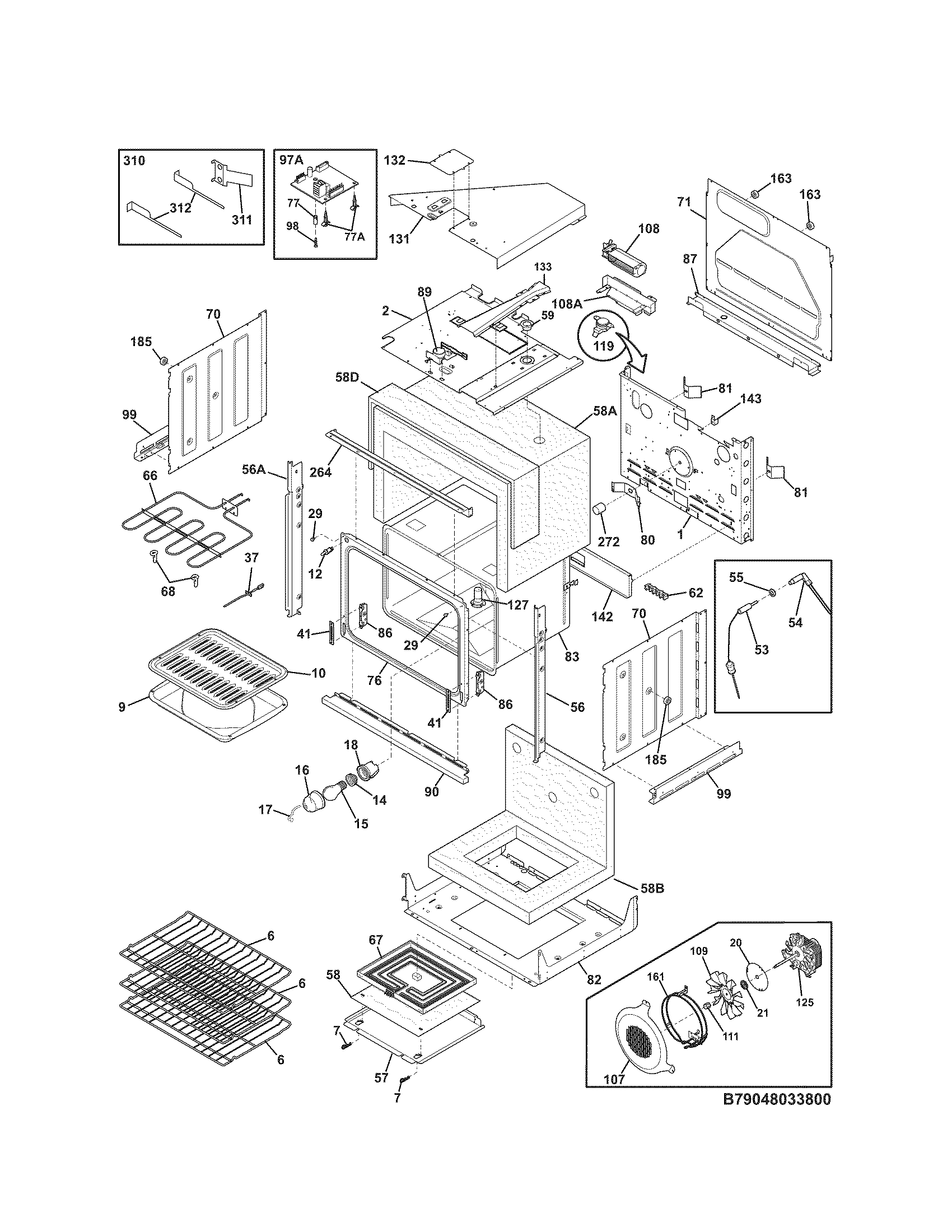 Kenmore Elite 79048033800 body diagram