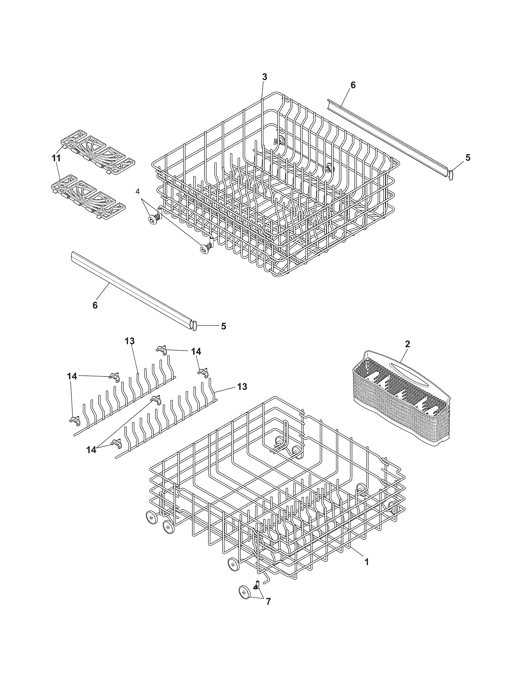 Frigidaire GLD4050RHB0 racks diagram