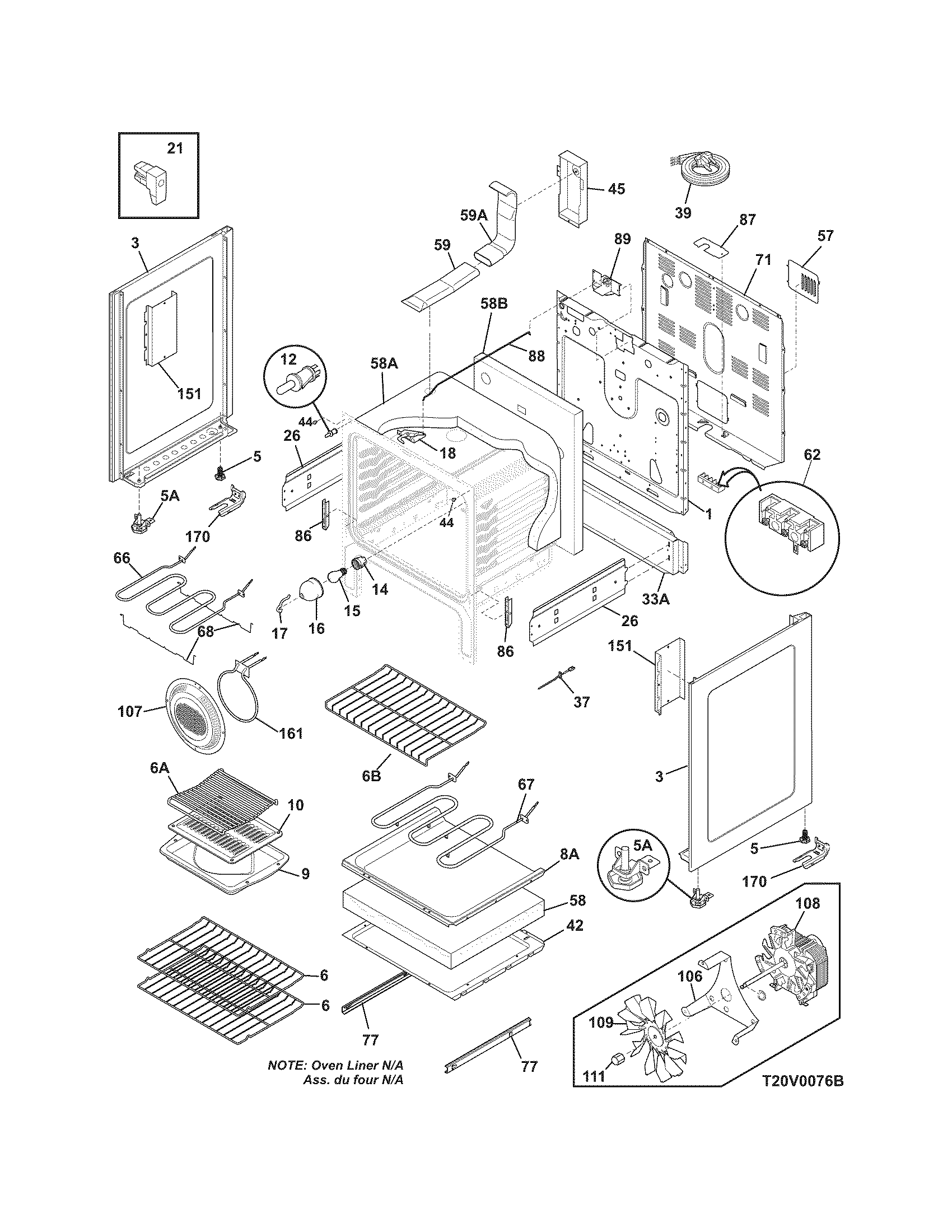 Frigidaire CPLEFZ98GCB body diagram