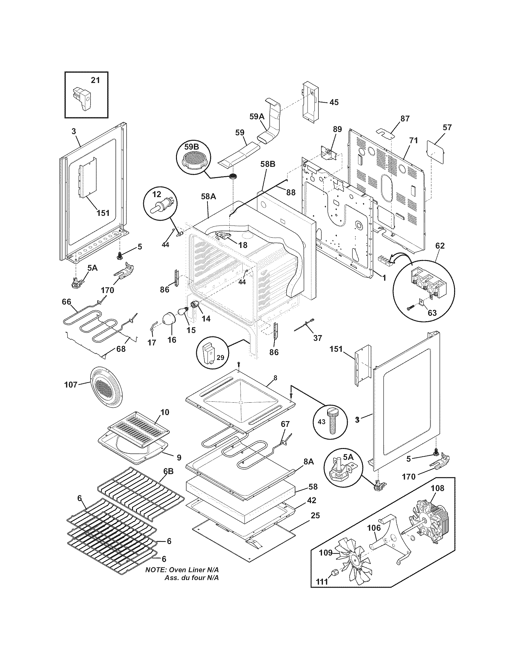 Frigidaire FEFLZ87GCA body diagram