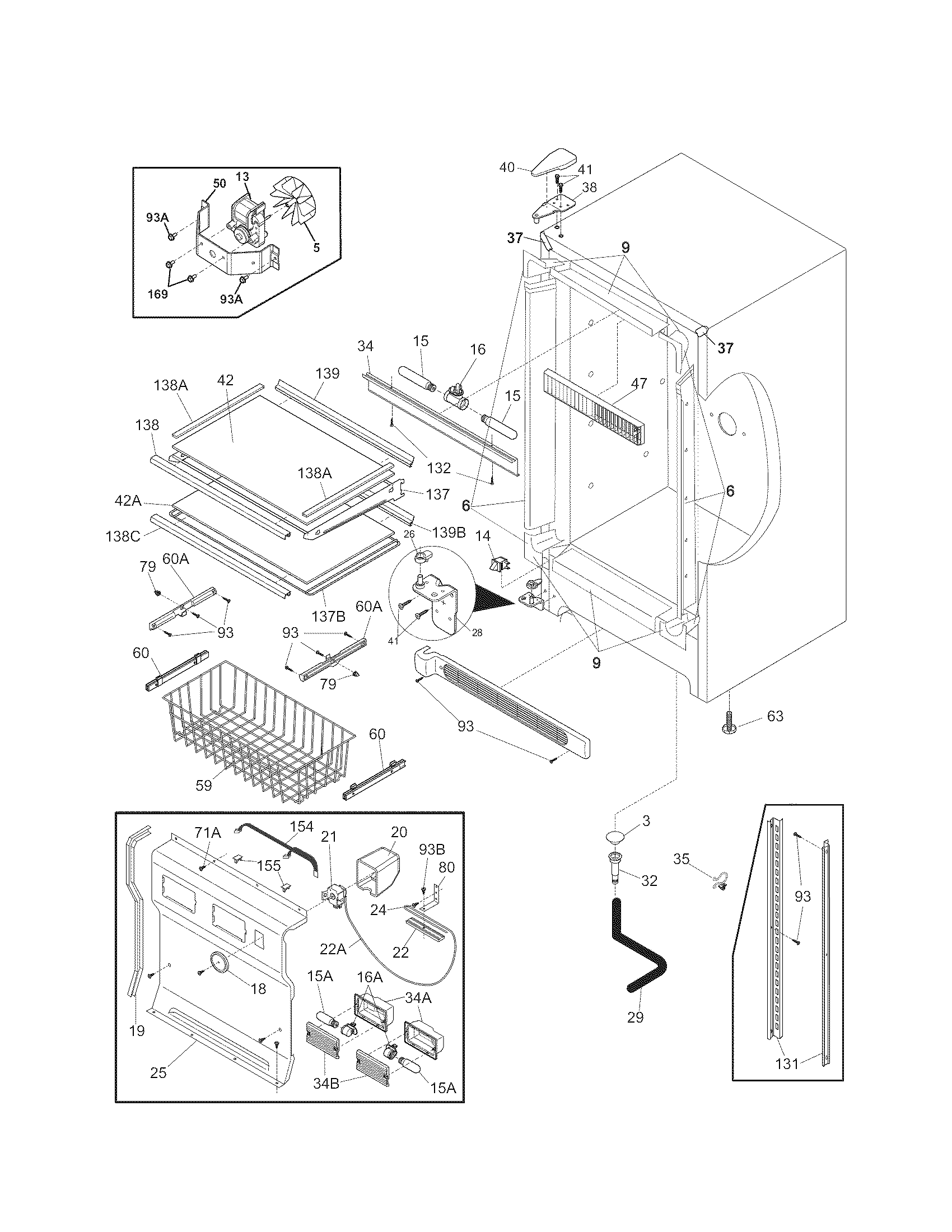 Kenmore Elite 25344733107 cabinet diagram