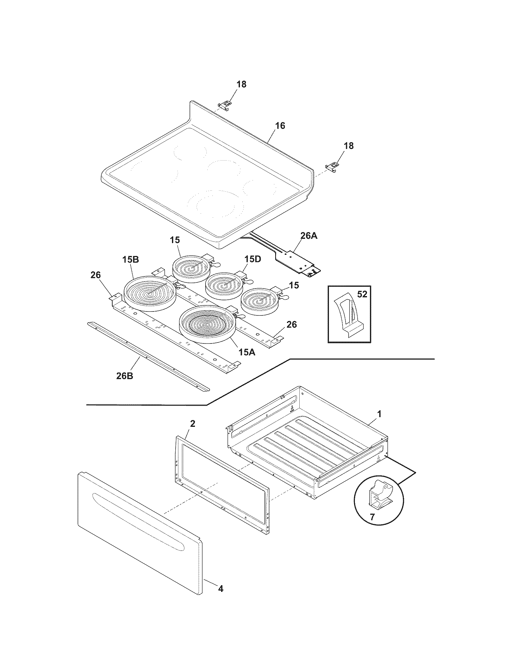 Kenmore 79095389800 top/drawer diagram