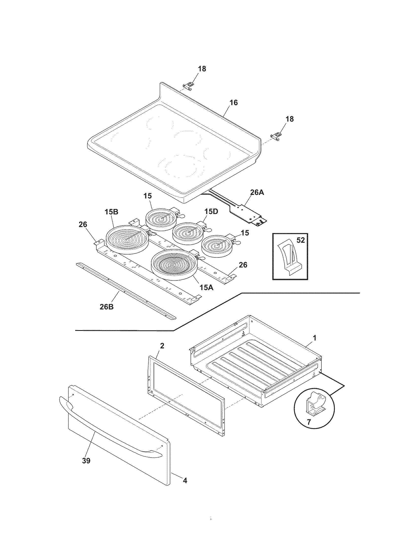 Kenmore 79095383800 top/drawer diagram