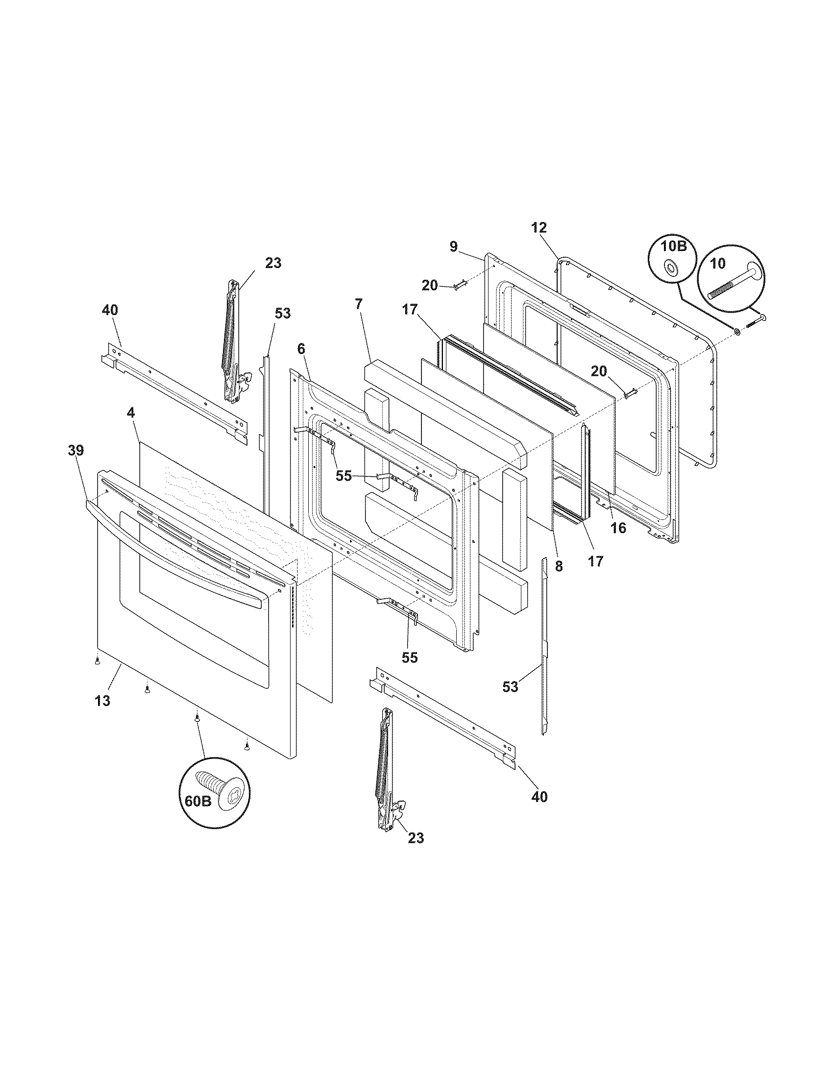 Kenmore Elite 79077513800 door diagram