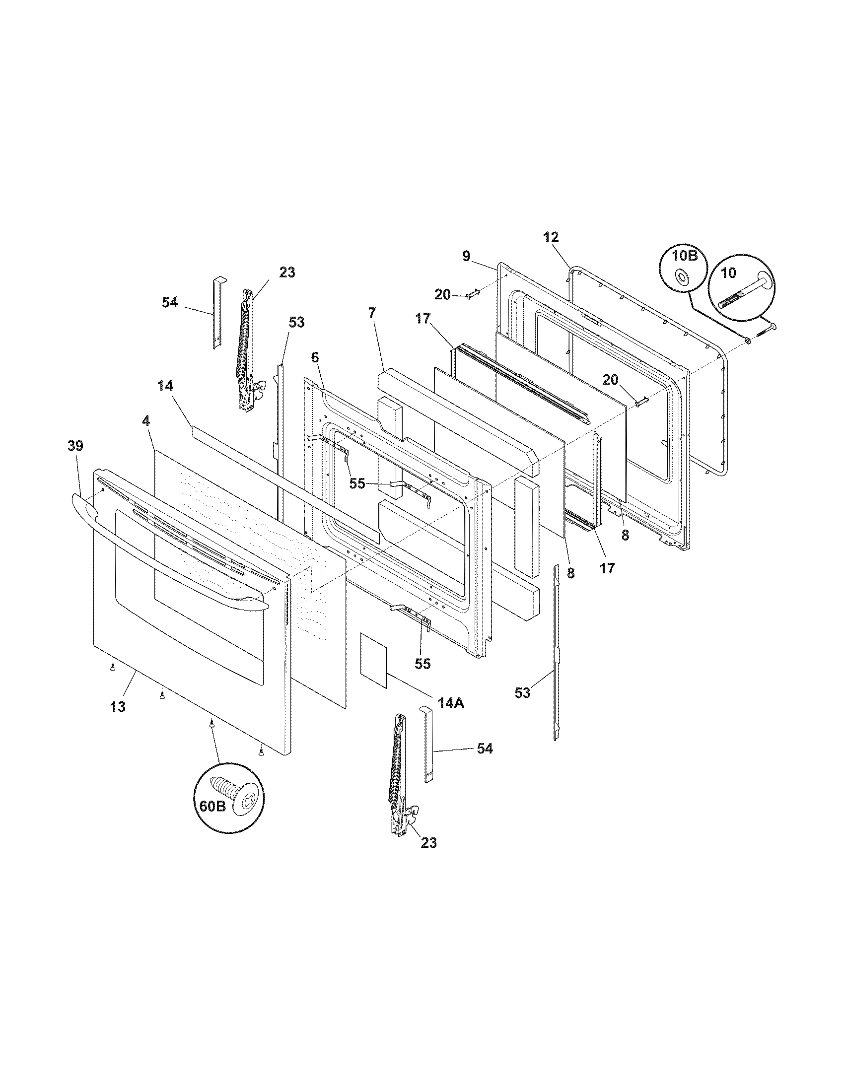 Kenmore 79096233400 door diagram