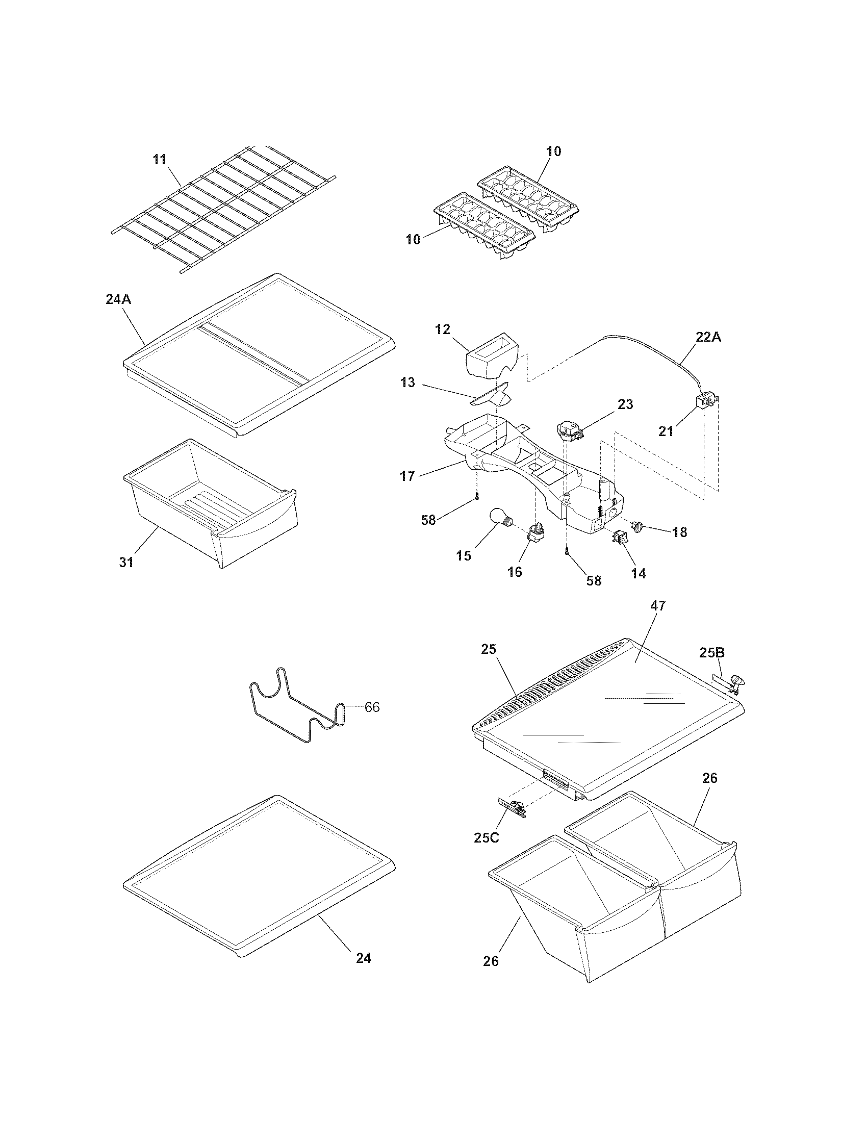 Kenmore 2536482340G shelves diagram