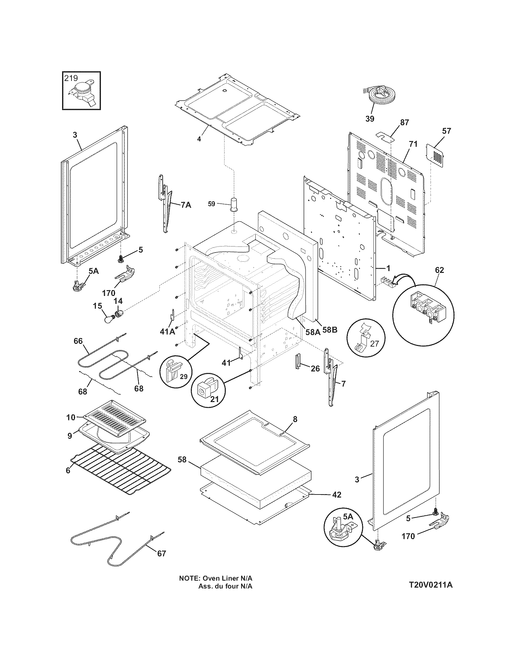 Frigidaire CFEF311GSC body diagram