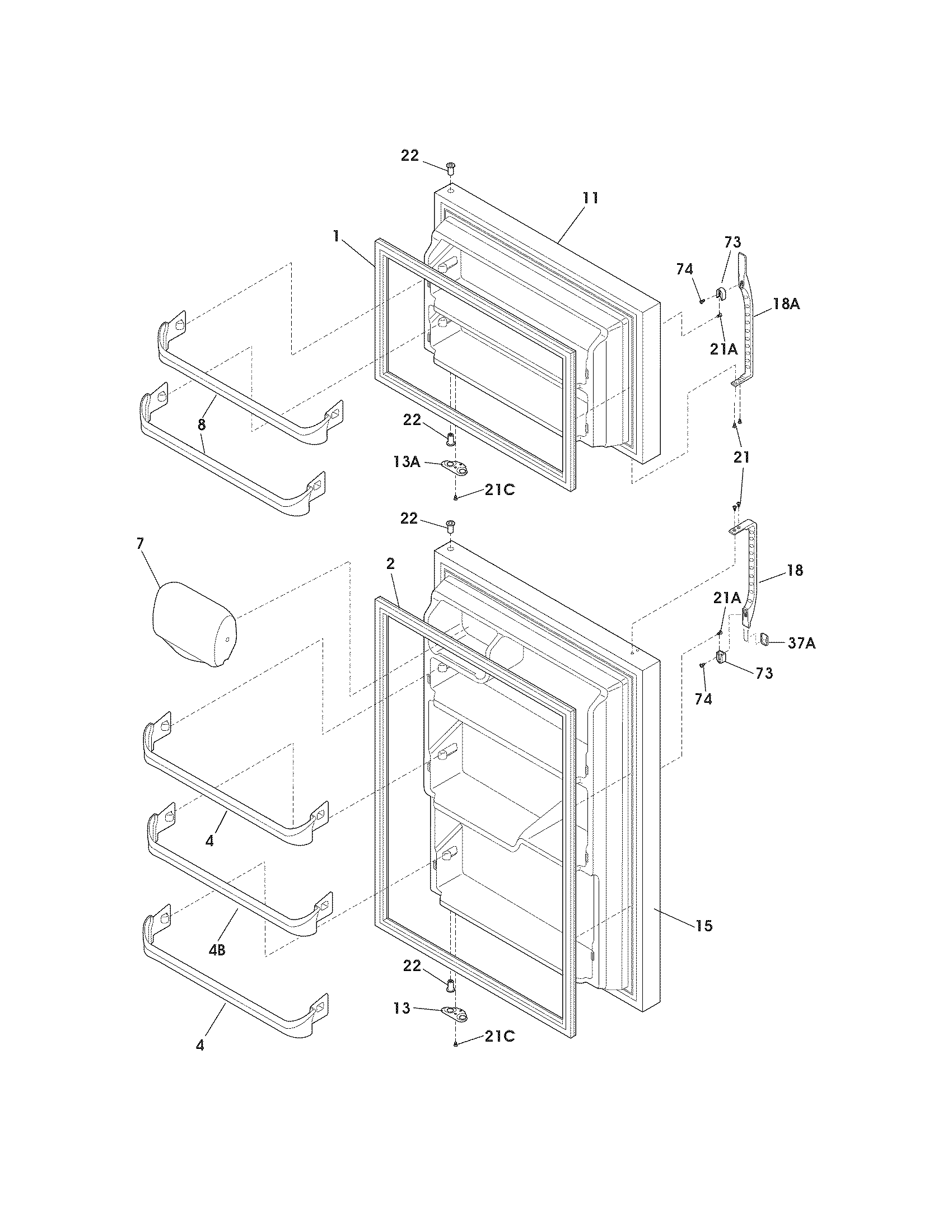 Kenmore 2533111330J door diagram