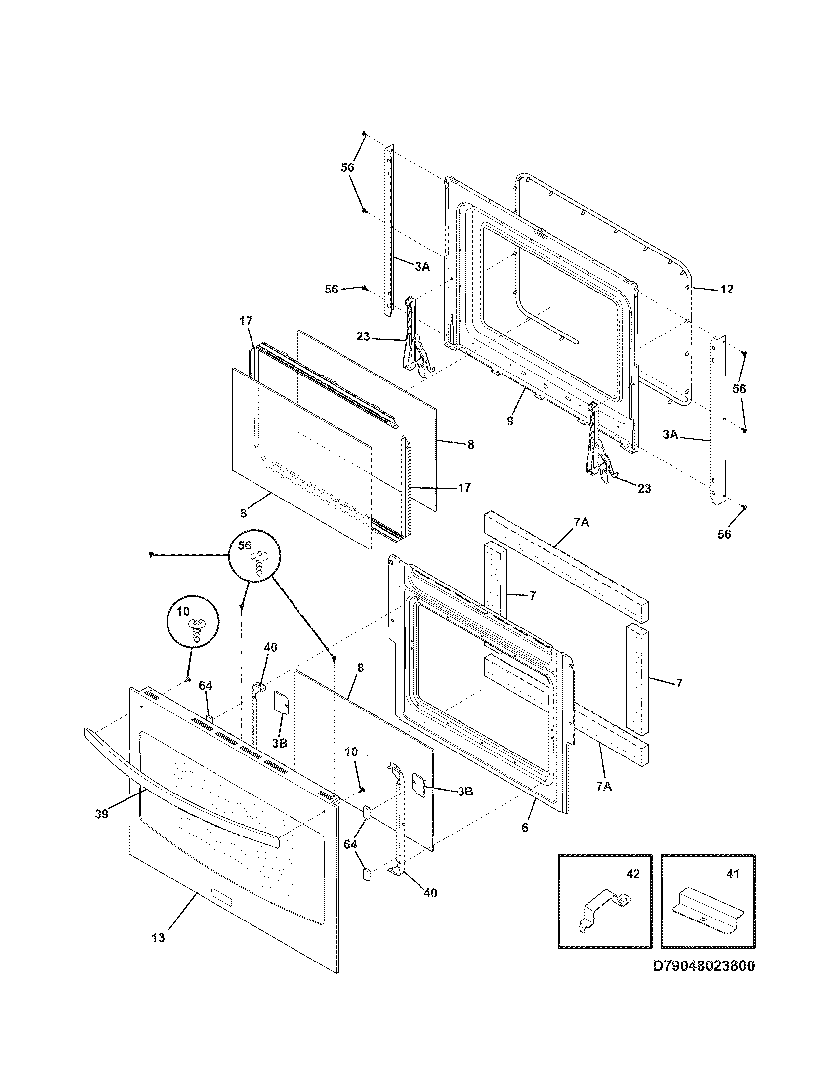 Kenmore Elite 79048123800 doors diagram