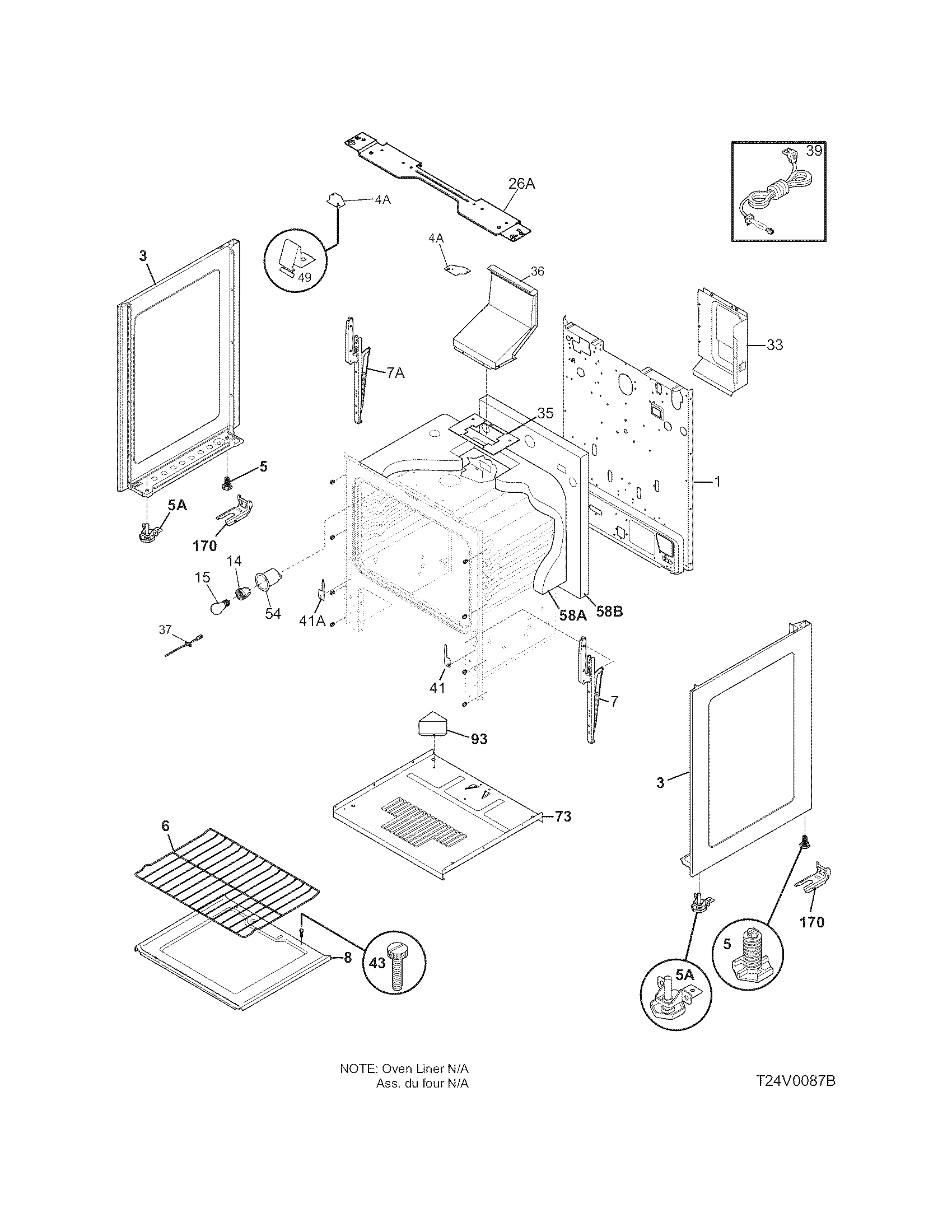 Frigidaire FGF337GBD body diagram