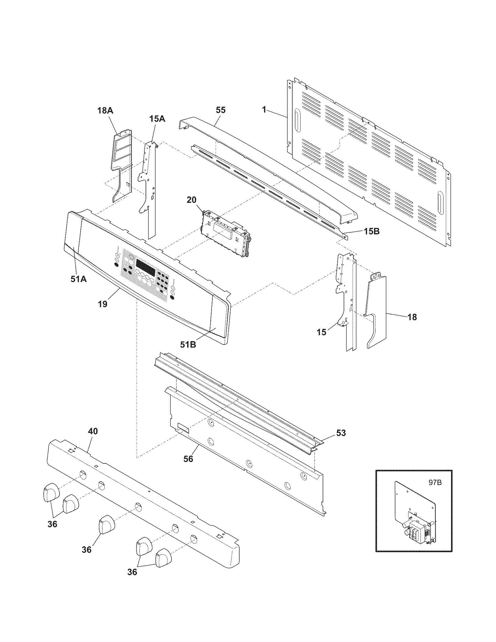 Kenmore Elite 79079423603 backguard diagram