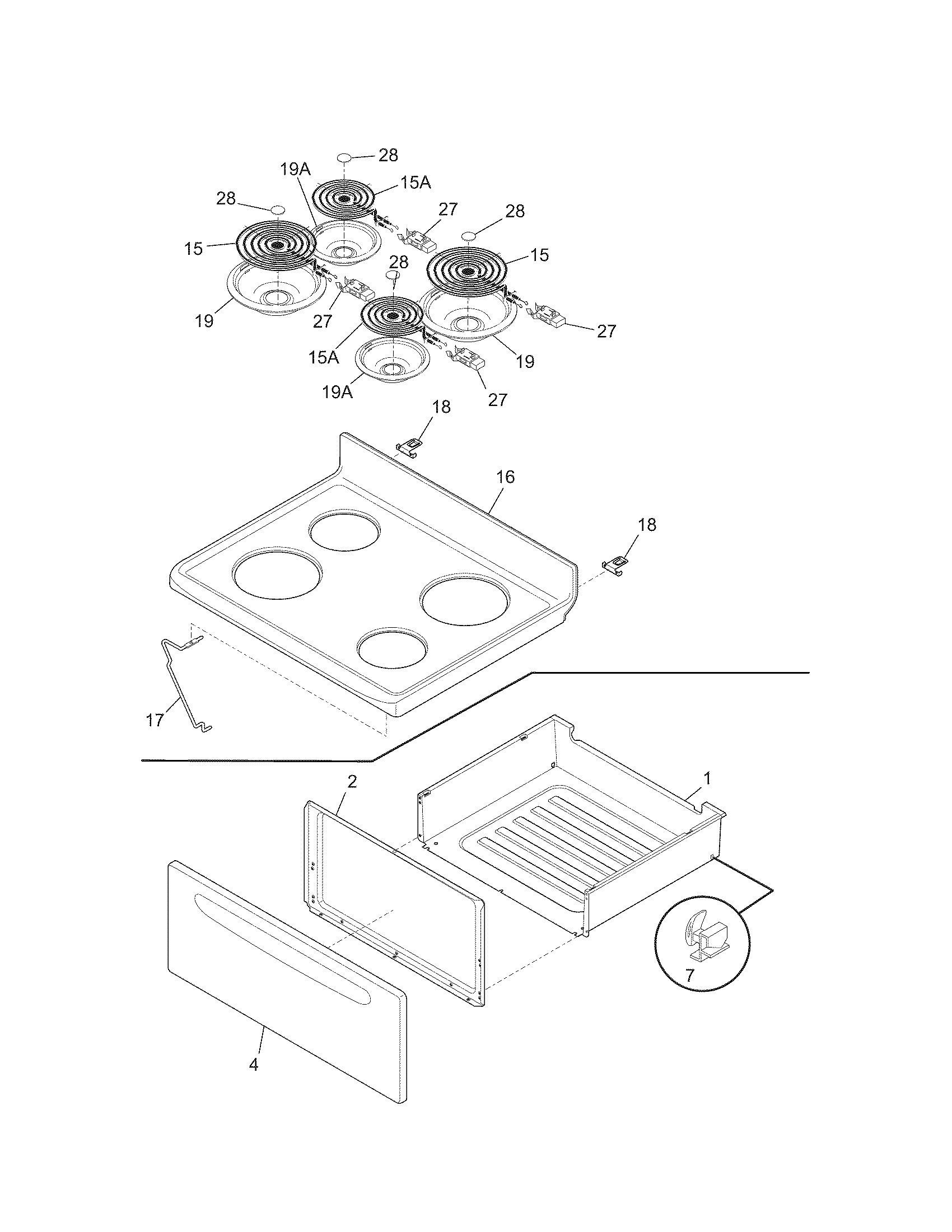 Kenmore 79091072603 top/drawer diagram