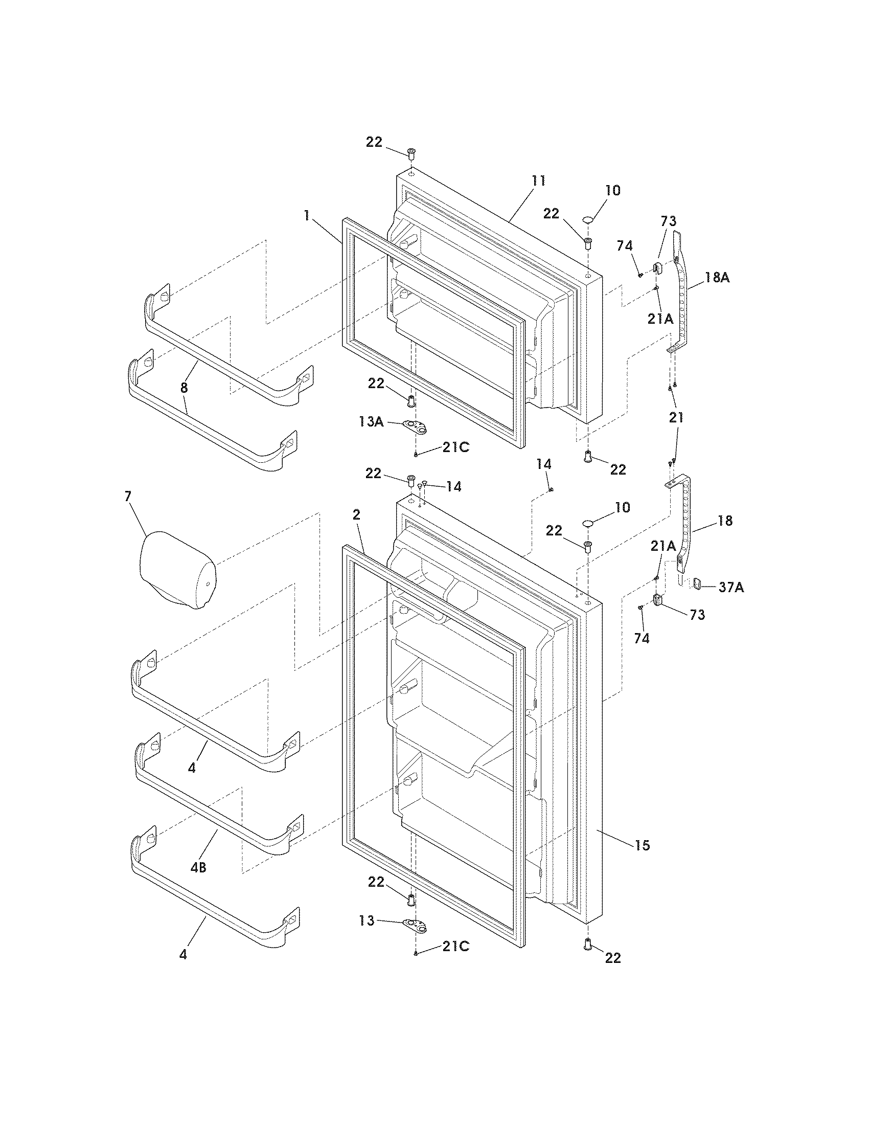 Kenmore 25361734803 door diagram
