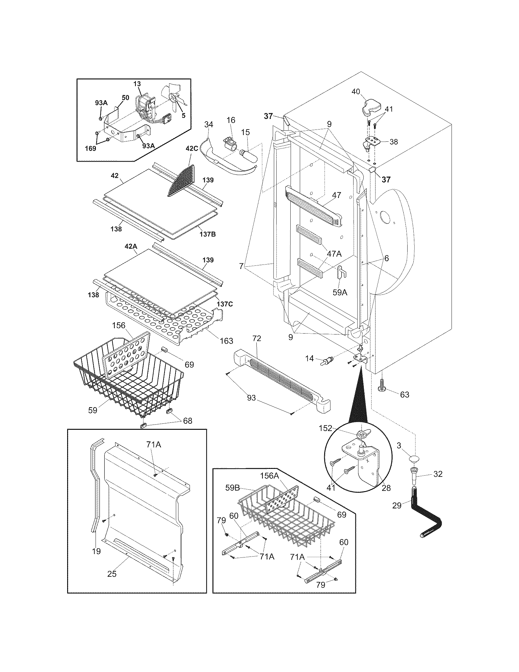 Frigidaire GLFH21F8HBB cabinet diagram