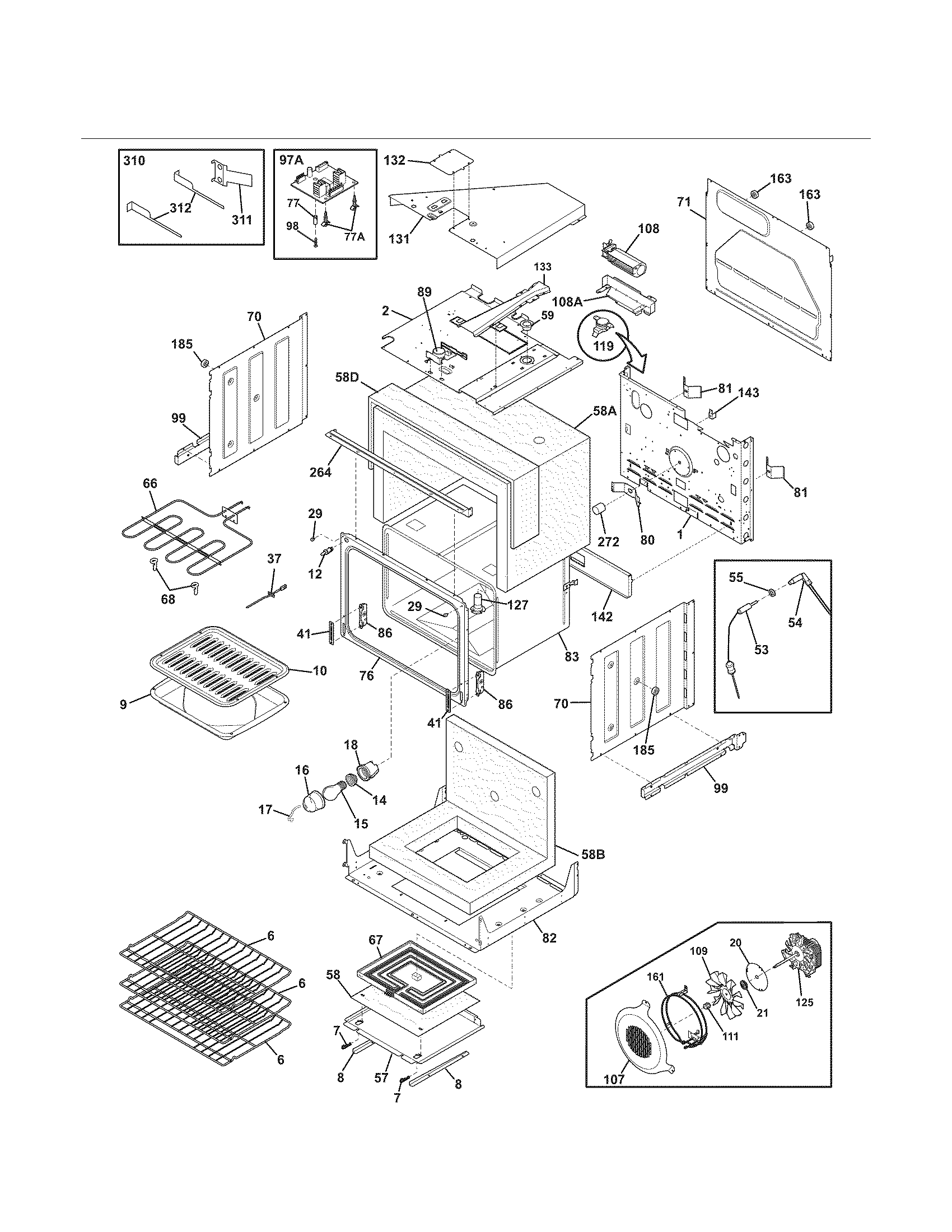 Kenmore Elite 79048132800 upper oven diagram