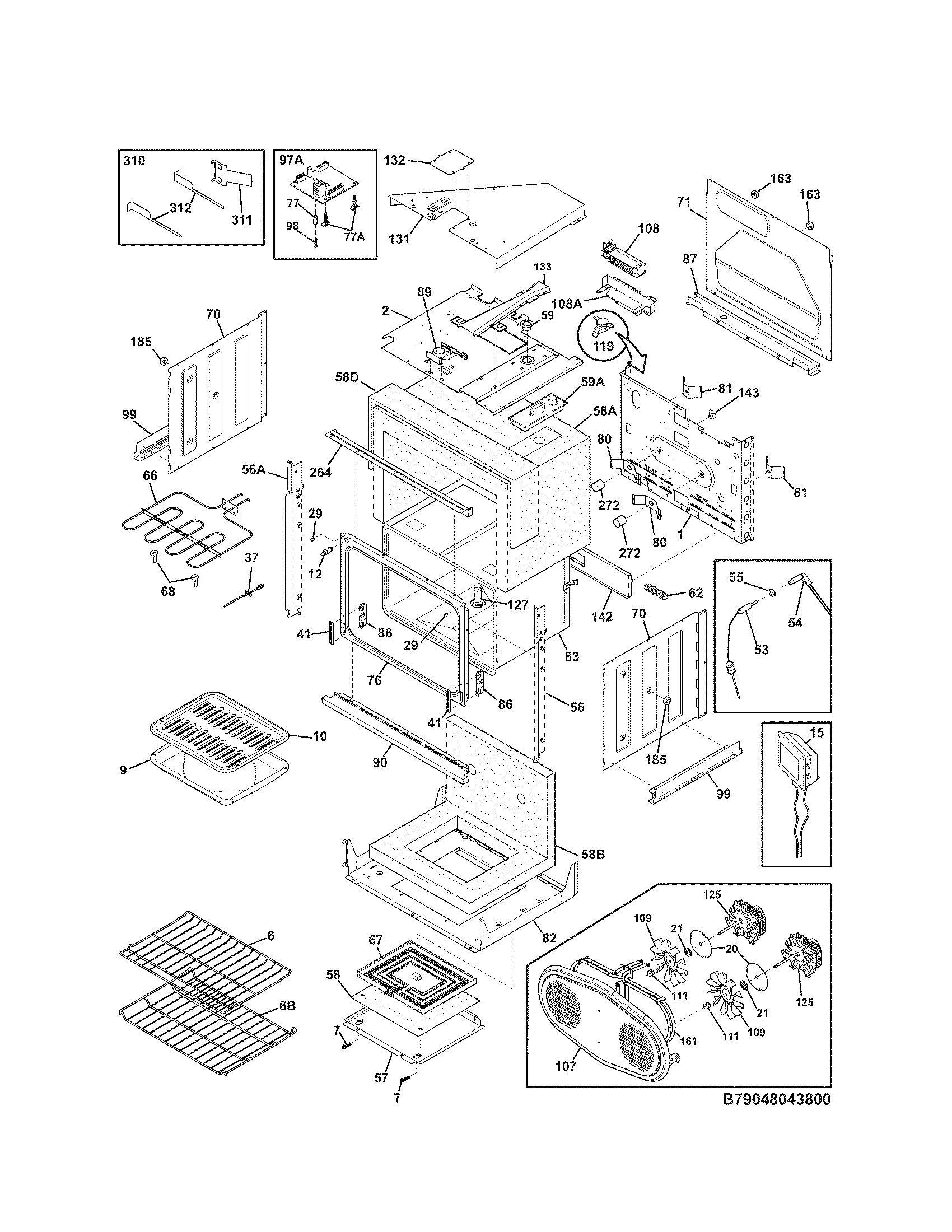 Kenmore Elite 79048043800 body diagram