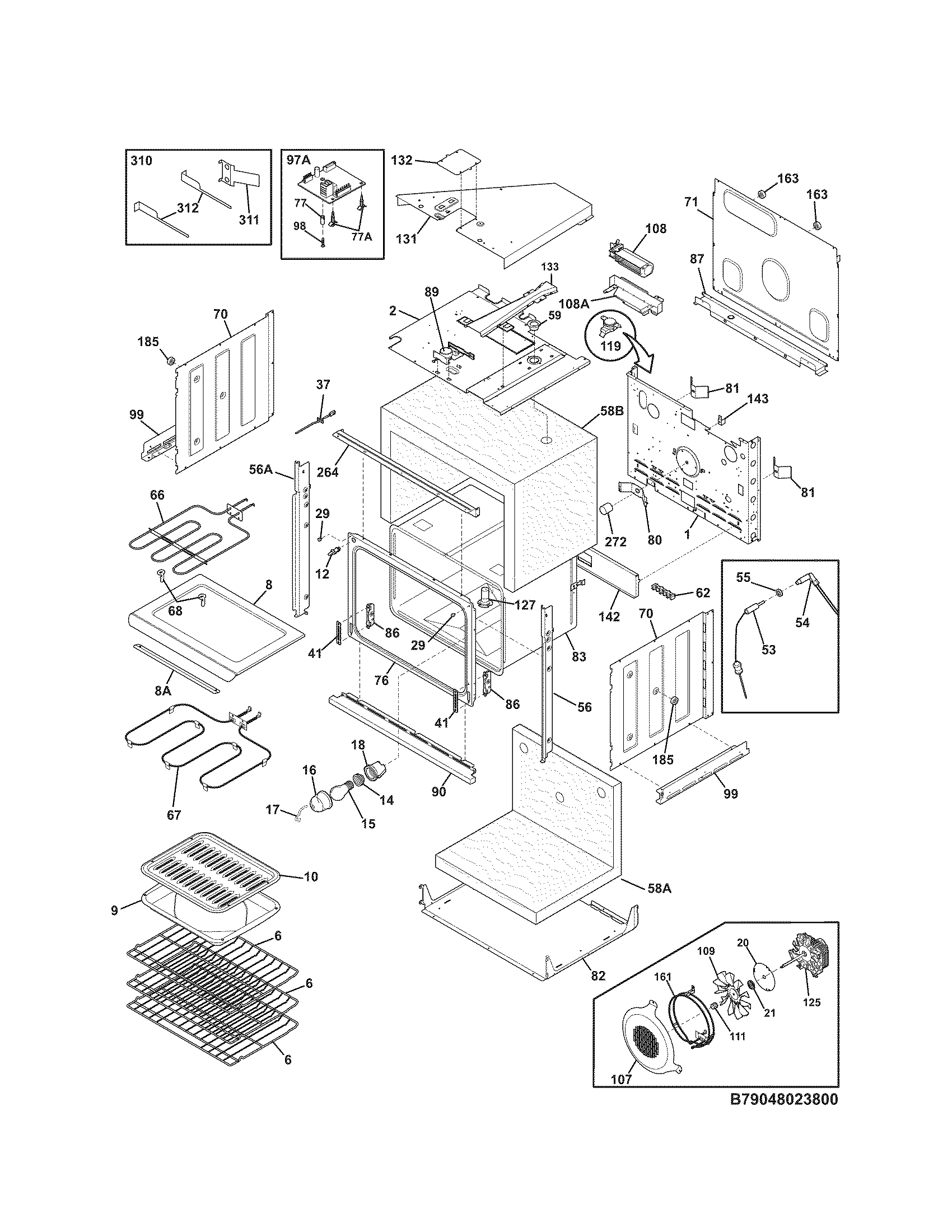 Kenmore Elite 79048029800 body diagram