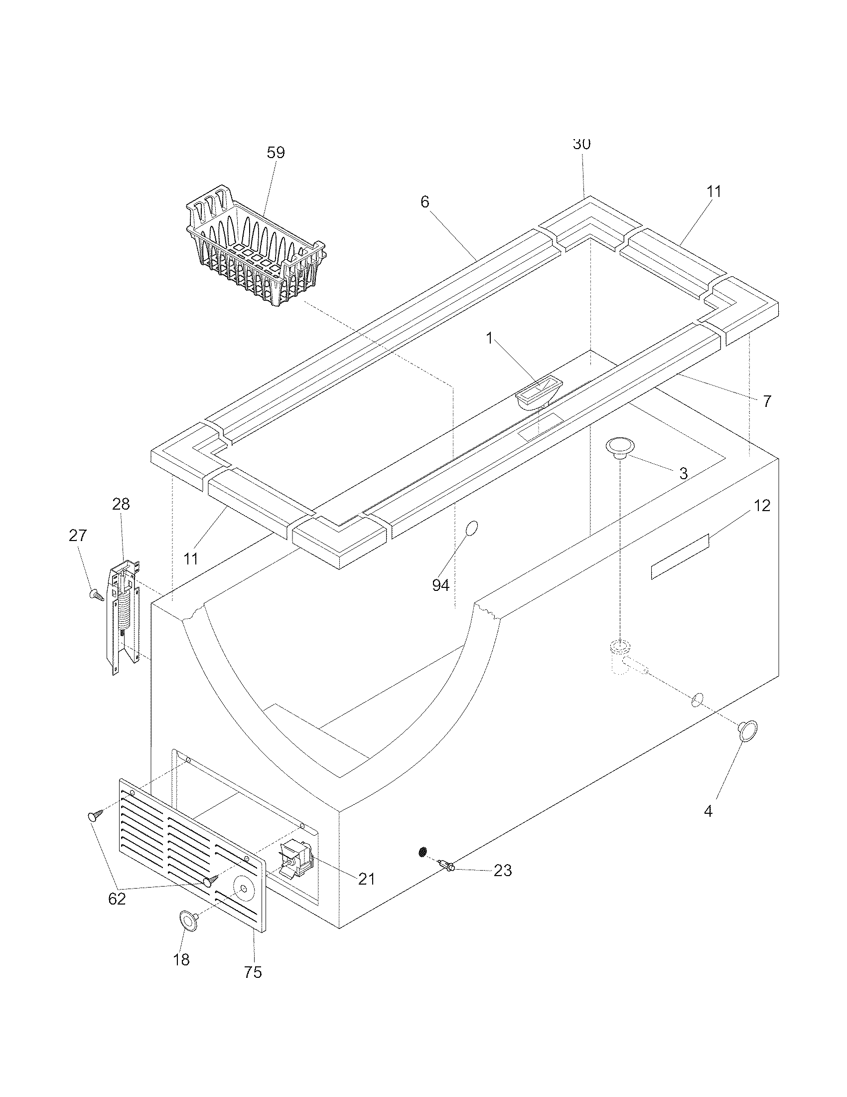 Kenmore 25316502102 cabinet diagram