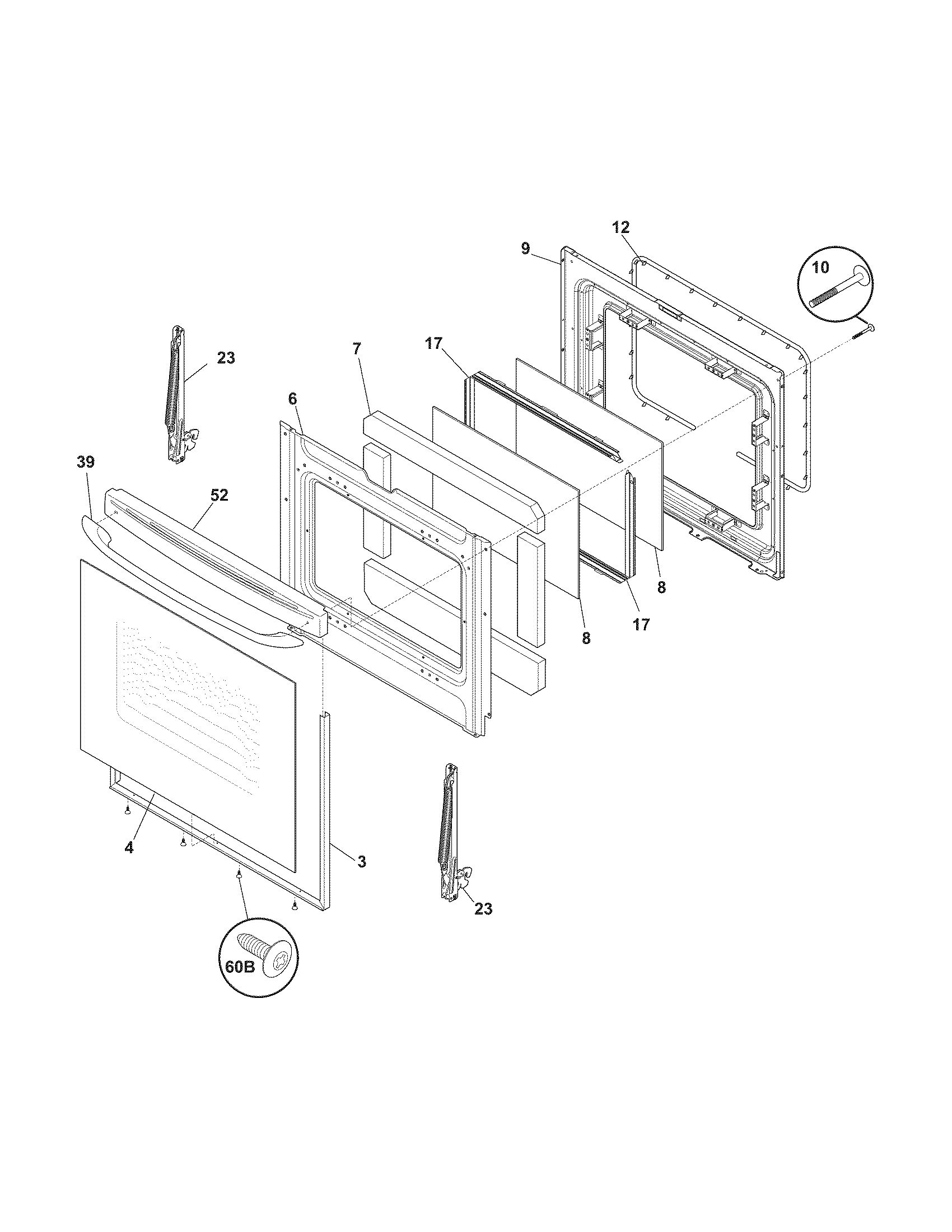 Frigidaire FGFL79GSC door diagram