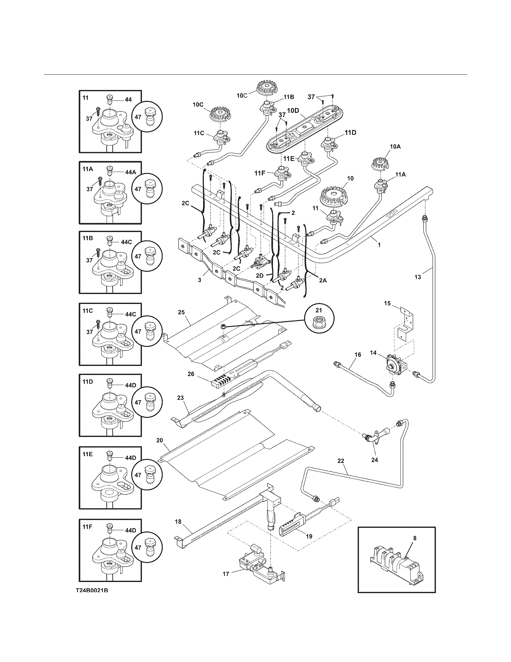 Kenmore 79078862803 burner diagram