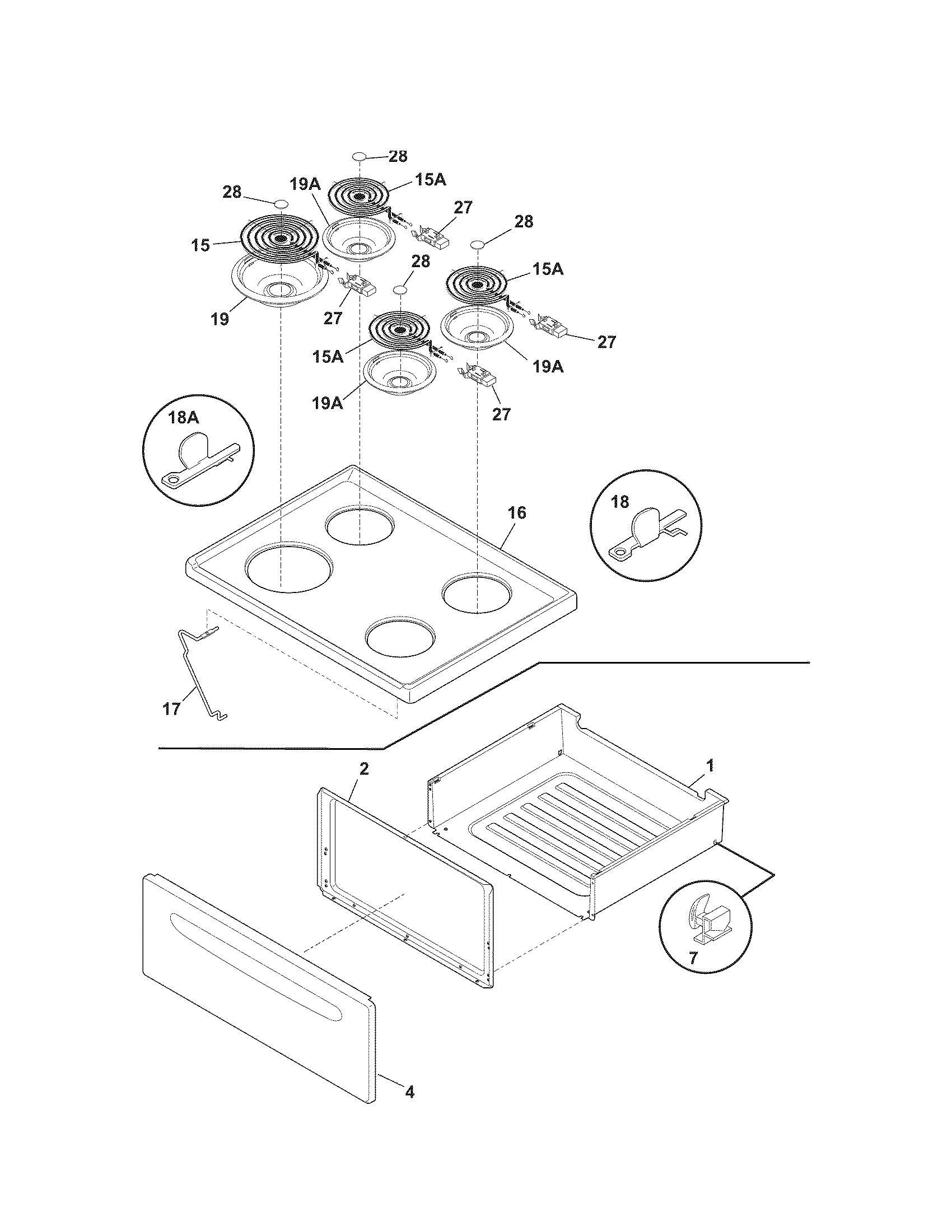 Kenmore 79090821405 top/drawer diagram