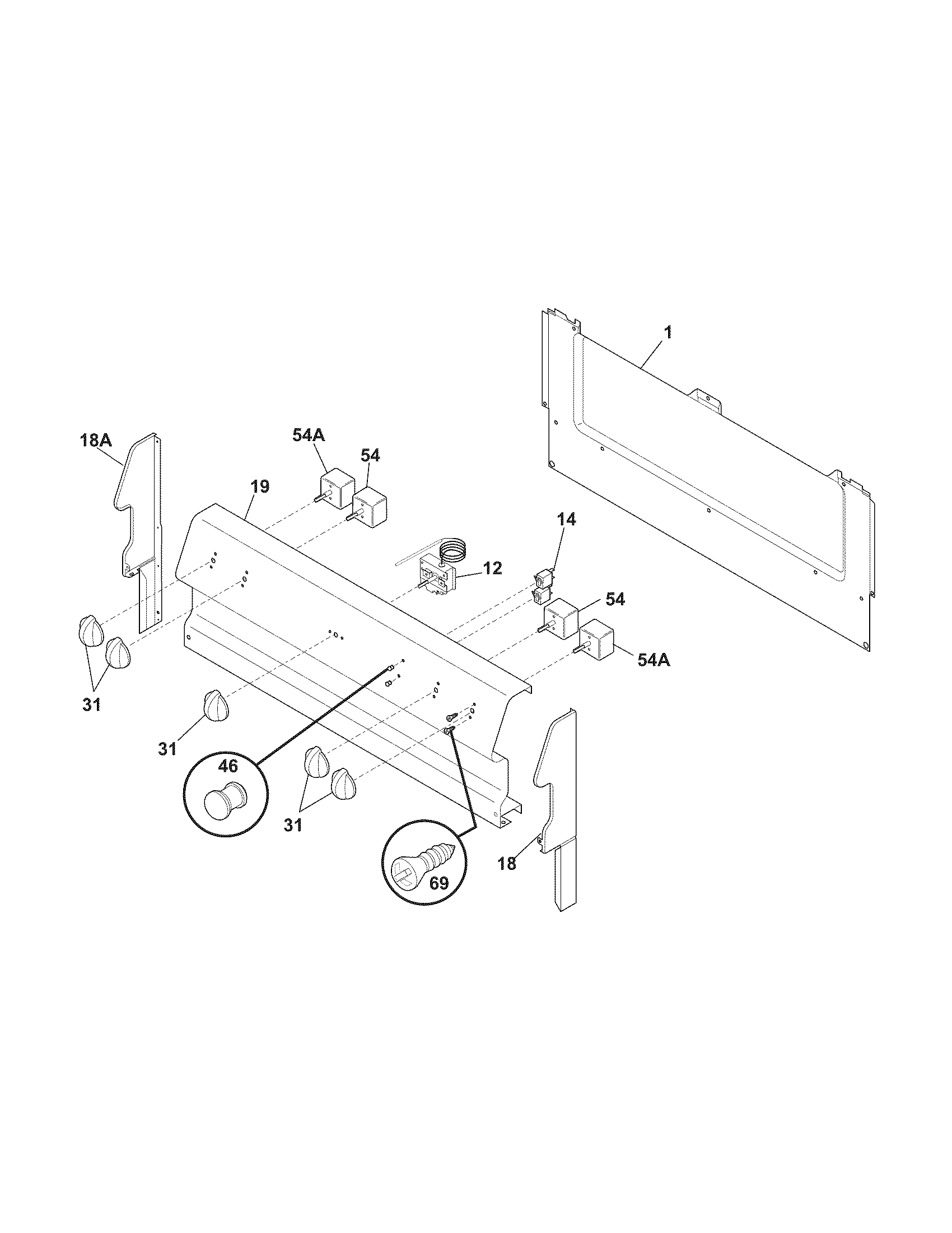 Frigidaire FEF312BSG backguard diagram