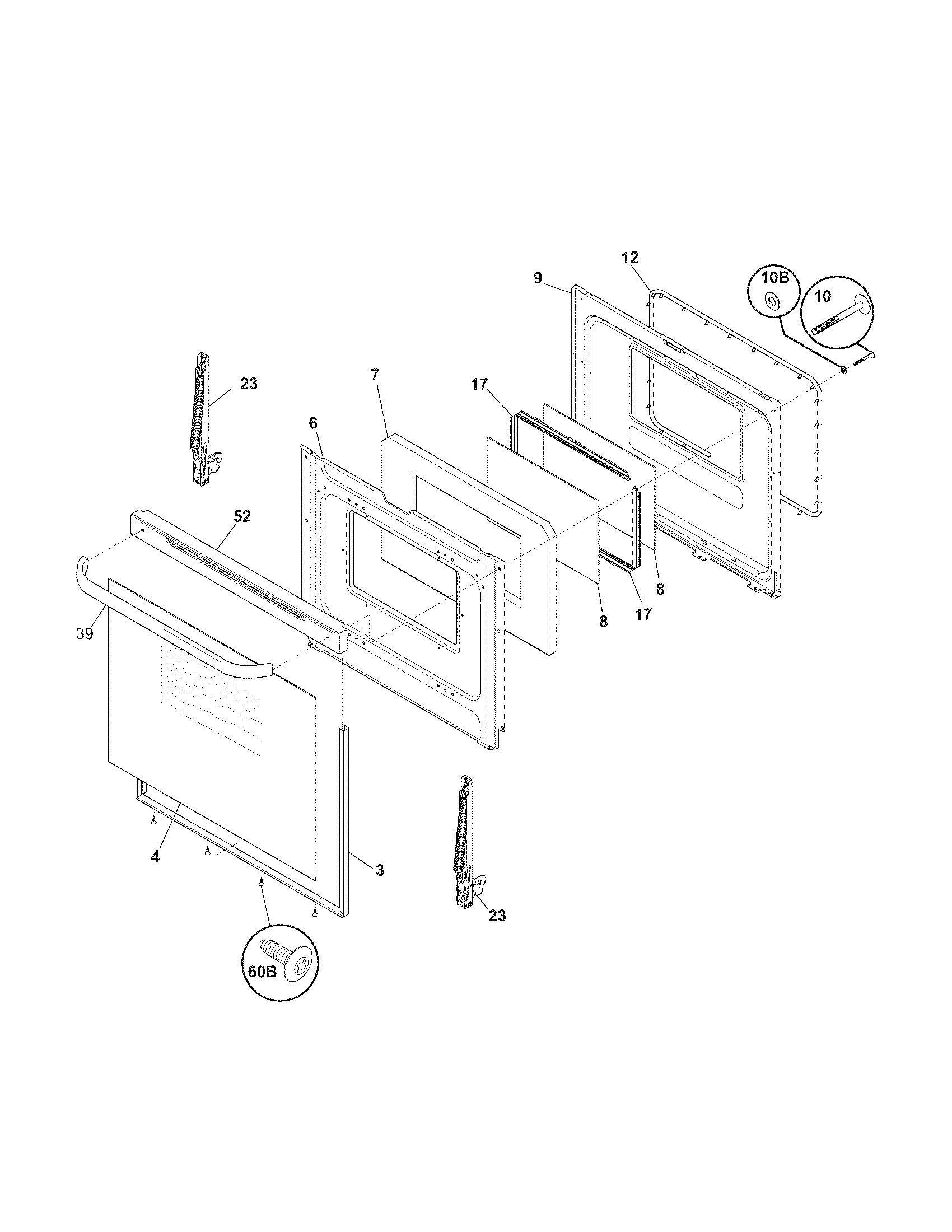 Kenmore 79078540605 door diagram