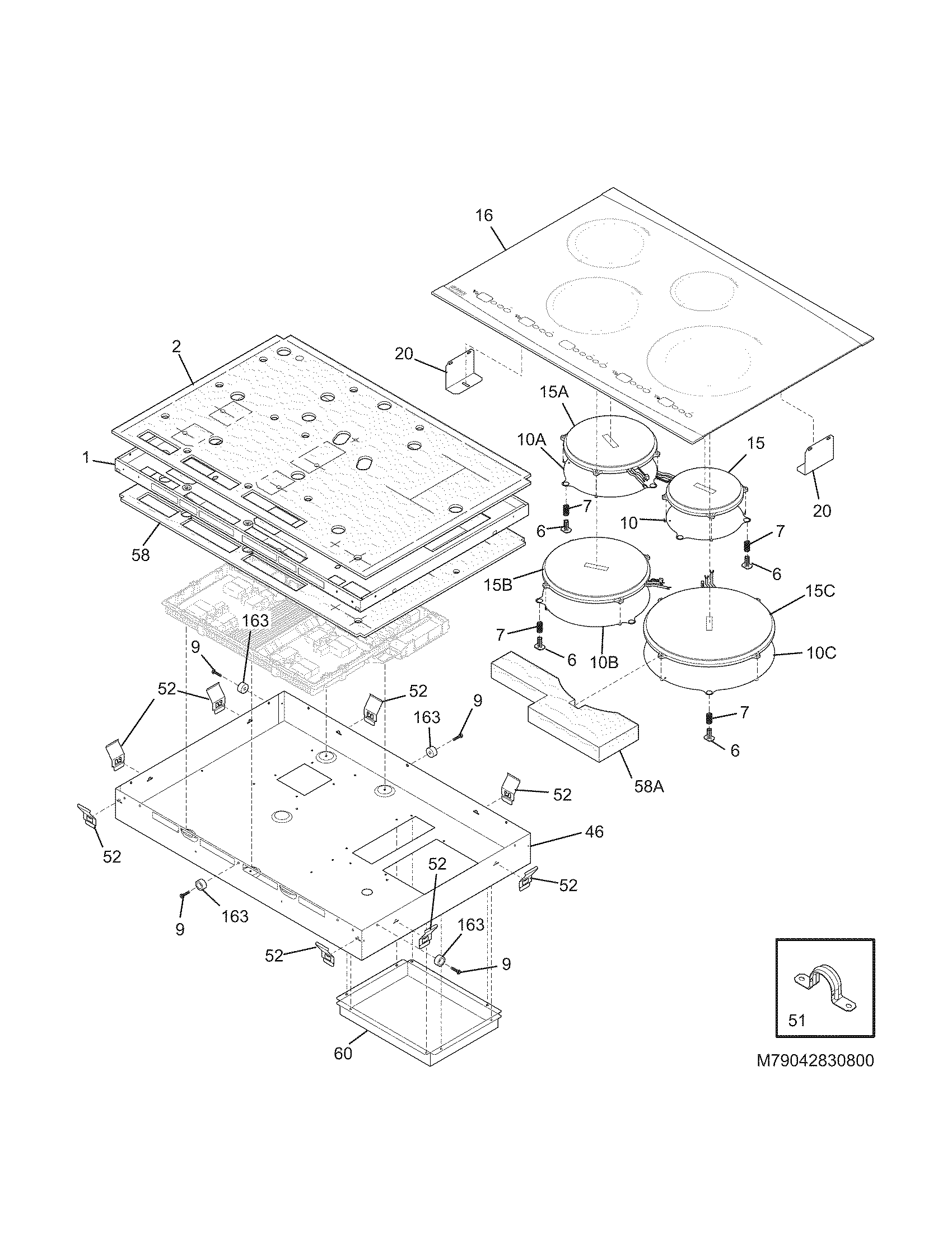 Kenmore Elite 79042830800 maintop diagram