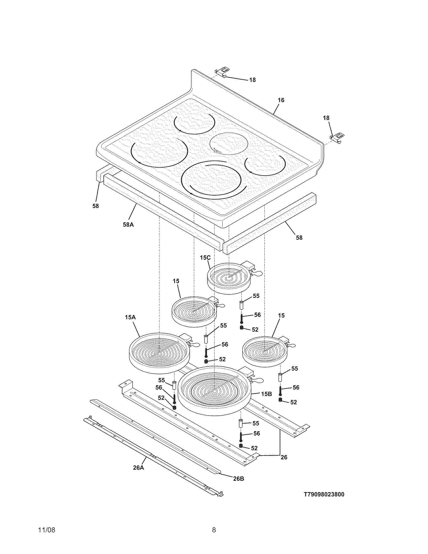 Kenmore Elite 79098029800 maintop diagram