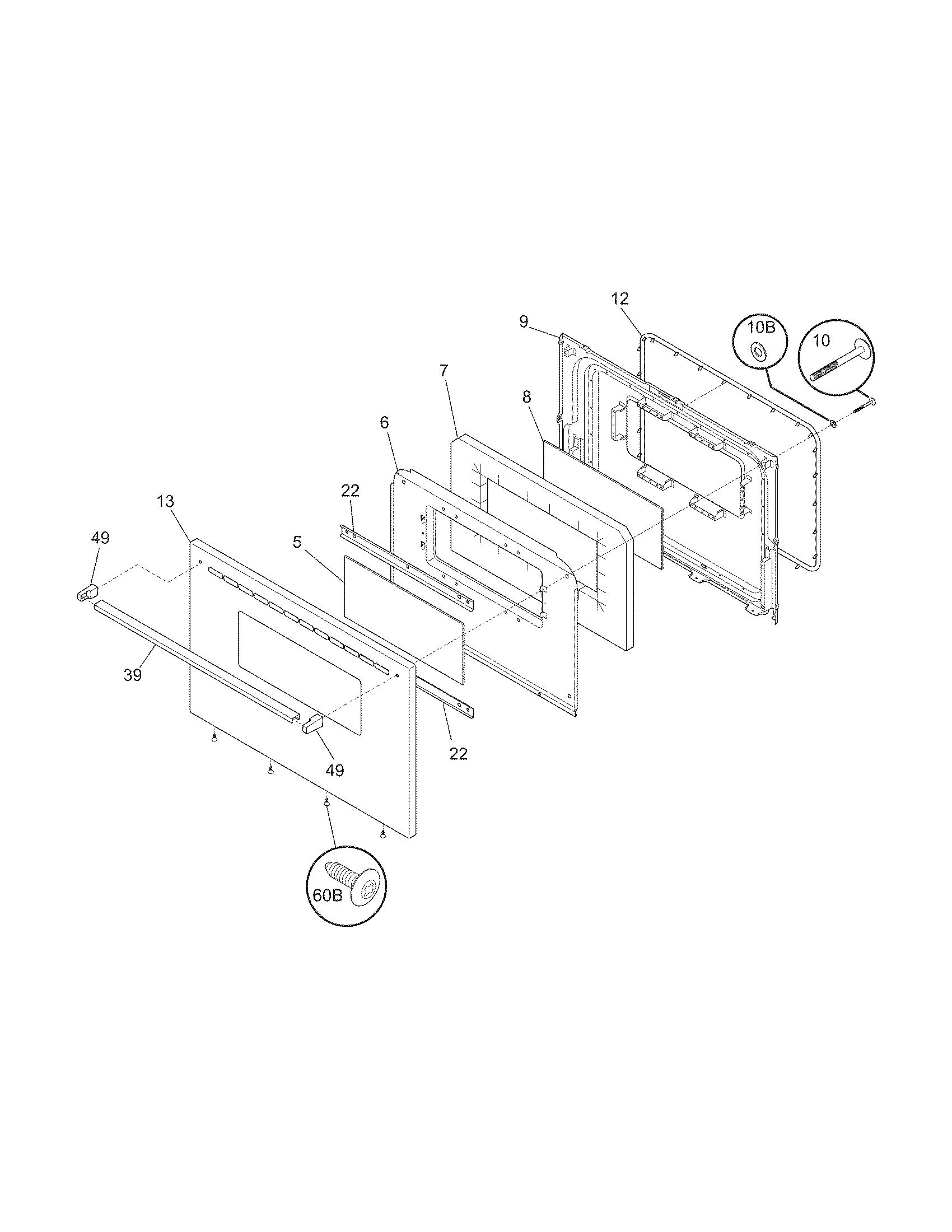 Frigidaire FLF316DQE door diagram
