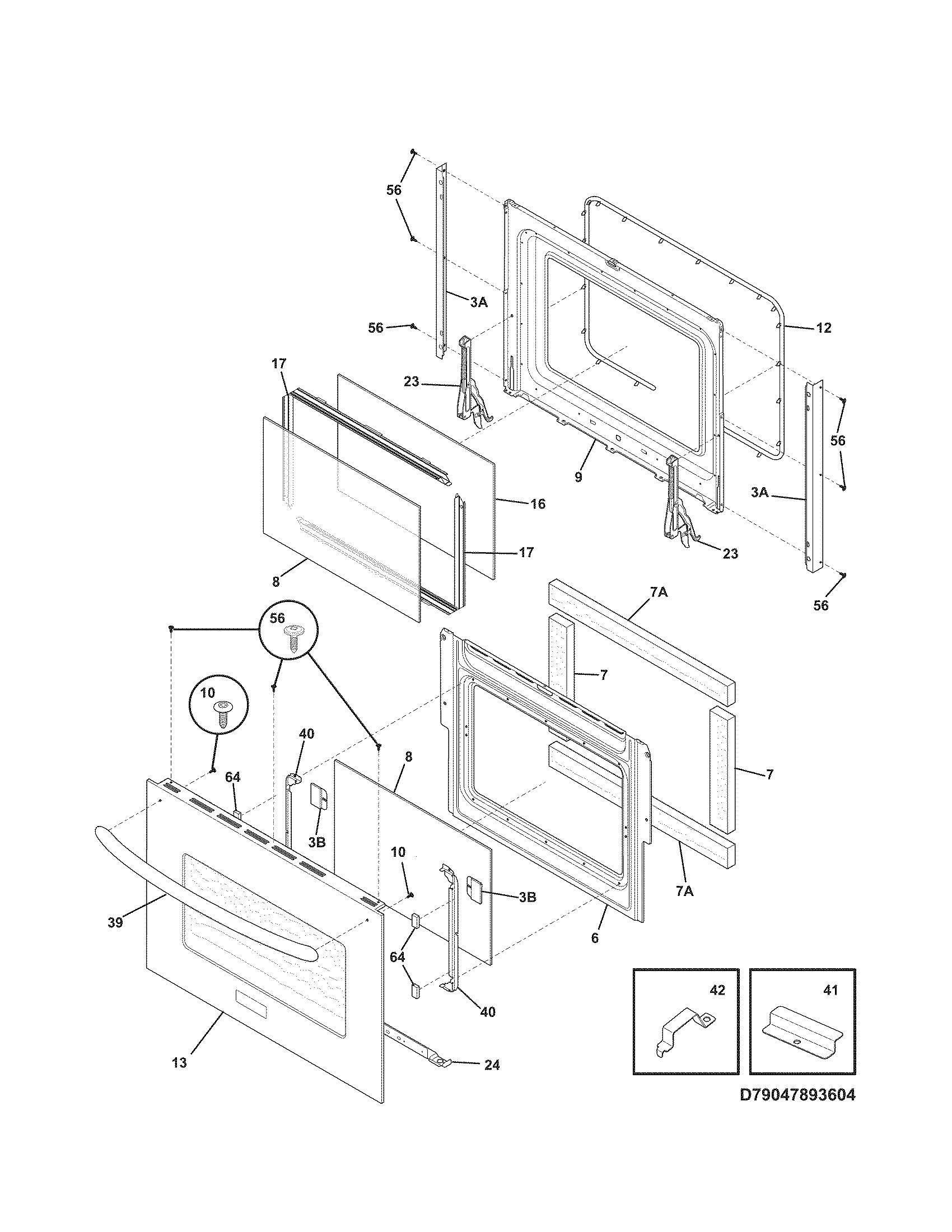 Kenmore Elite 79047893605 door diagram
