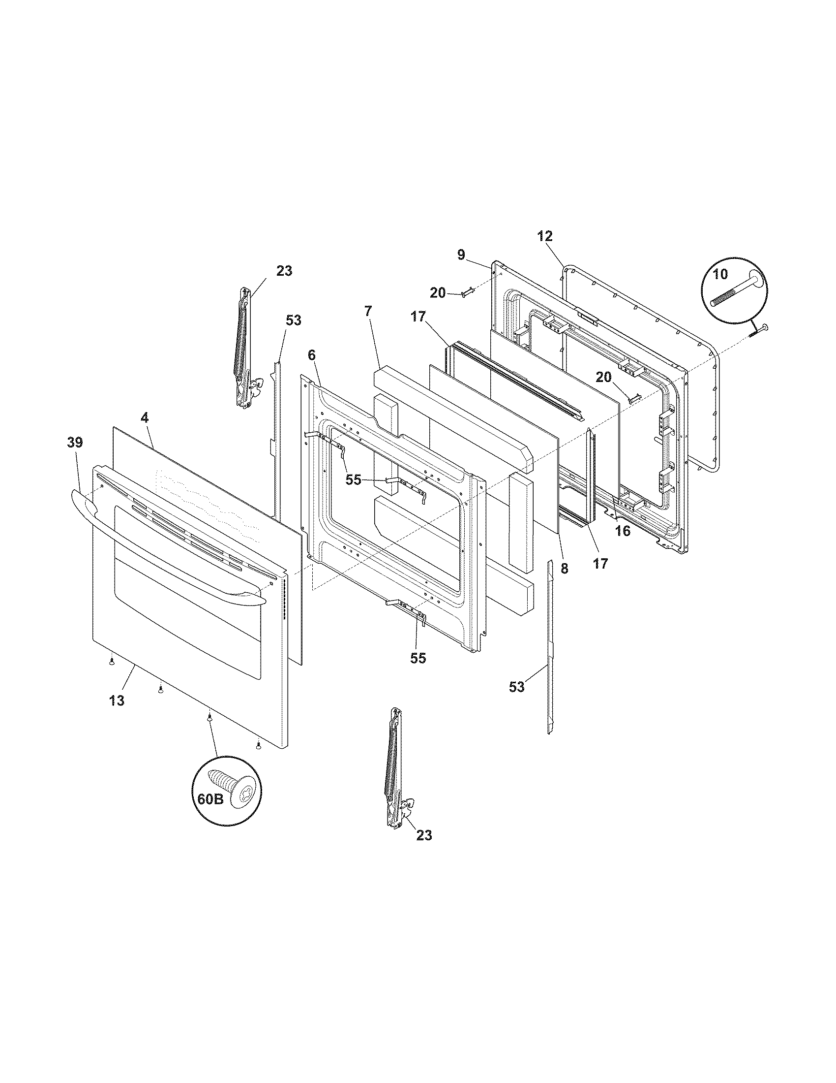 Kenmore 79071343705 door diagram
