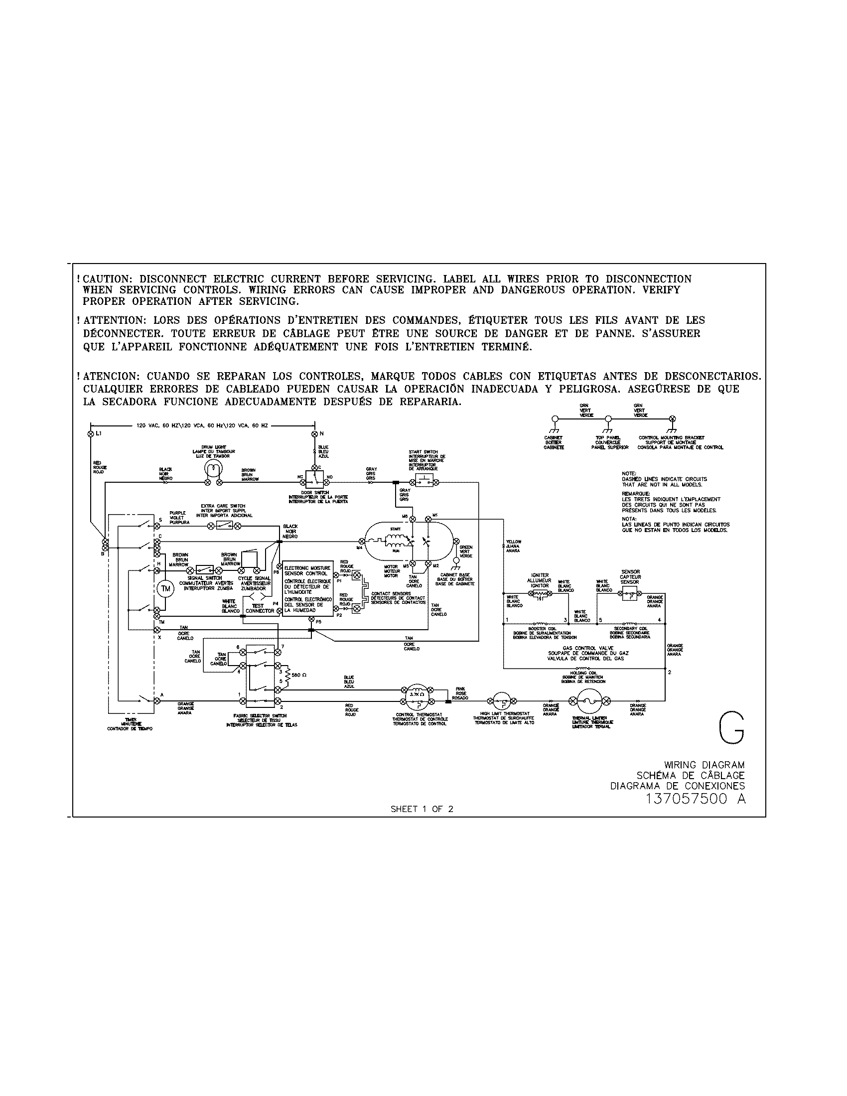 Frigidaire GLGR1042FC1 wiring diagram diagram