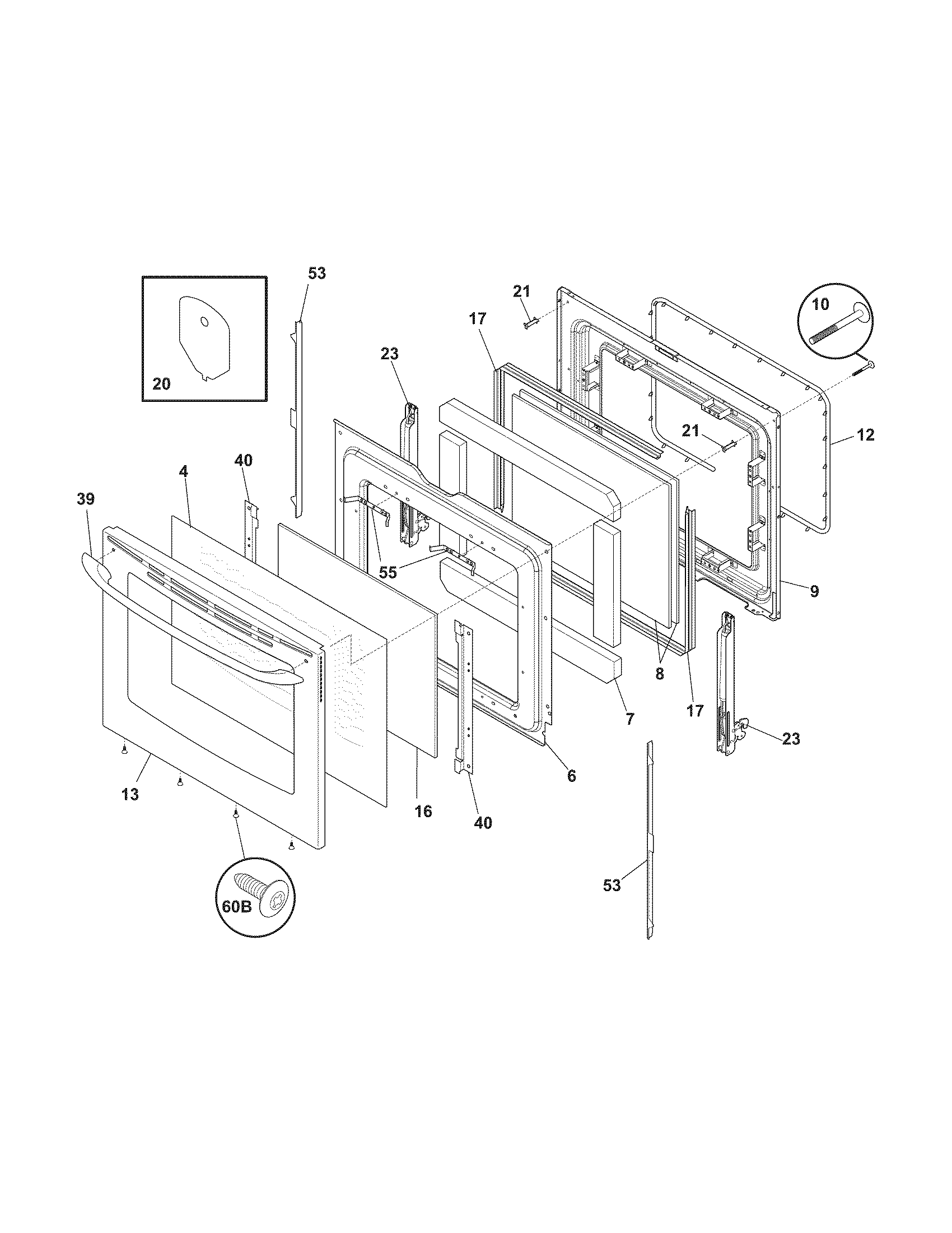 Kenmore 79094473803 door diagram