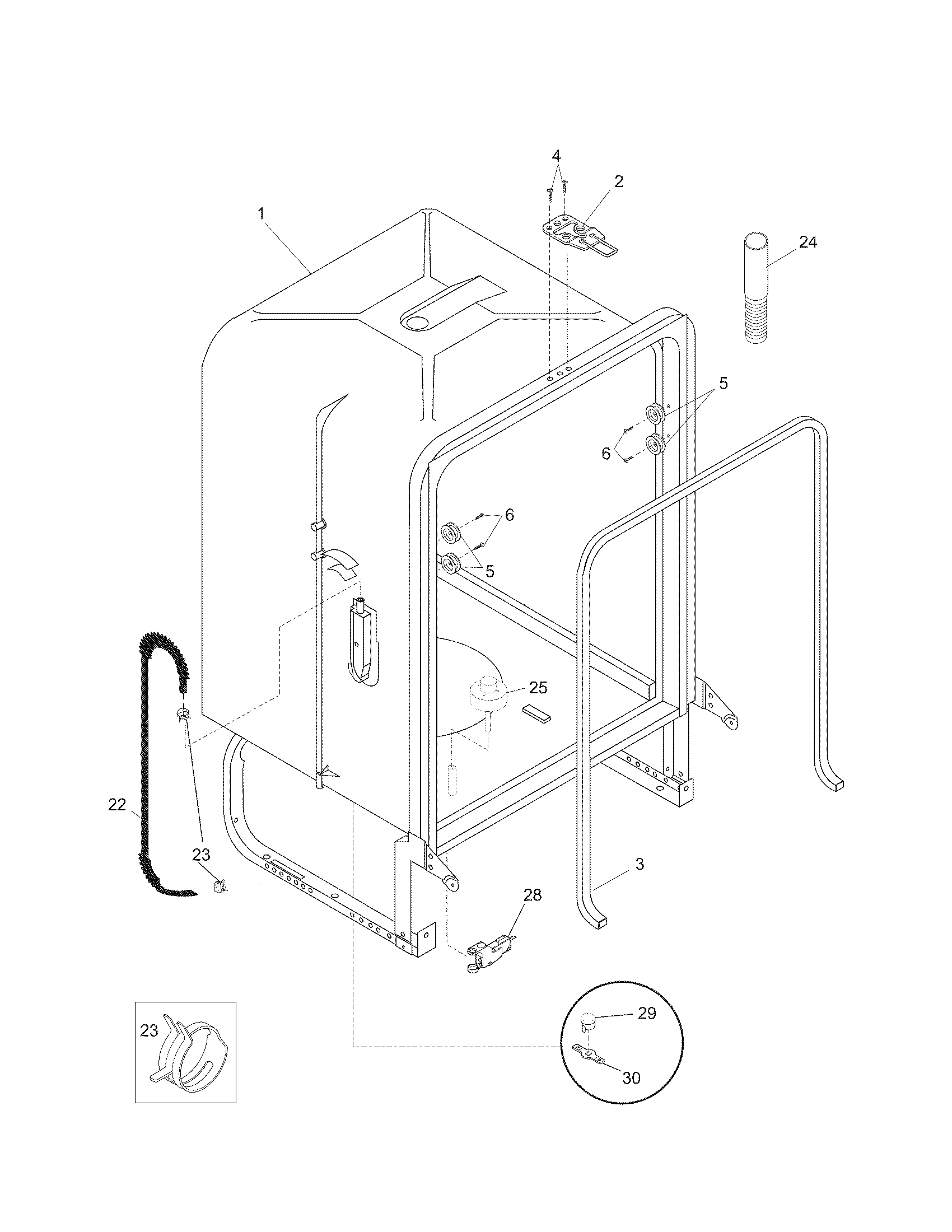 Kenmore 58719149403 tub diagram