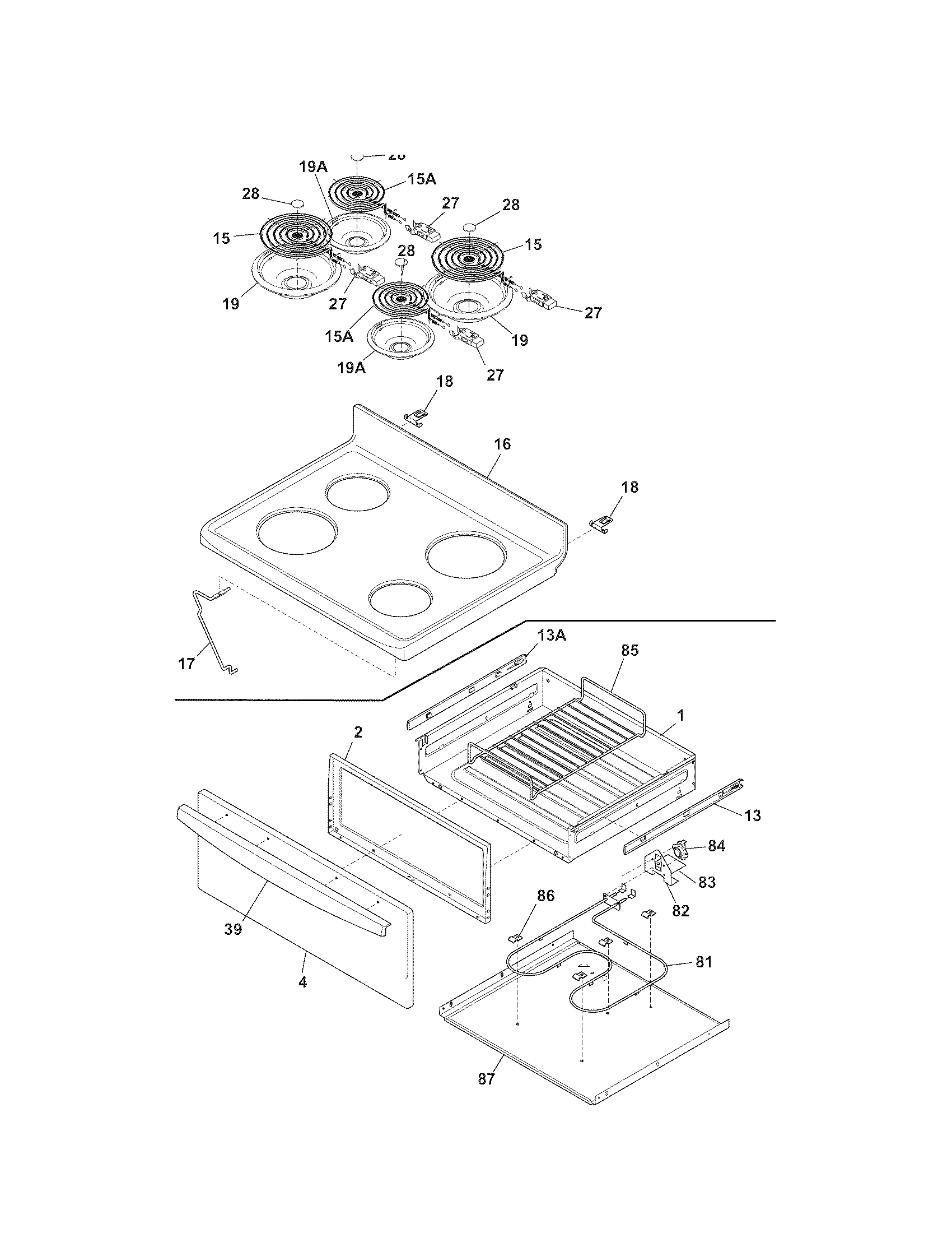 Kenmore 7909422240B top/drawer diagram