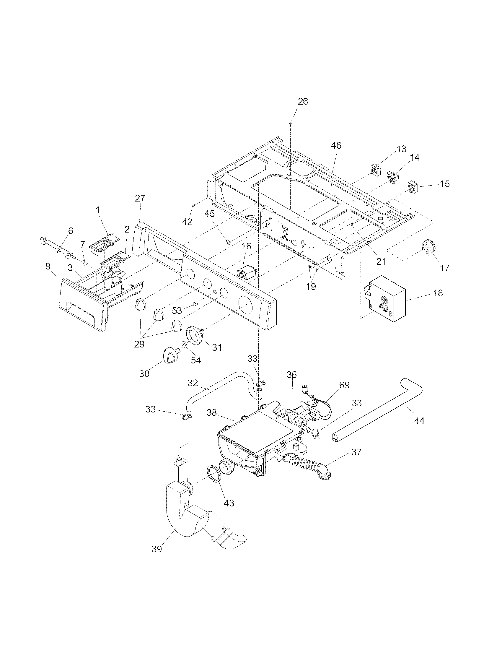 Kenmore 41740412701 control panel diagram