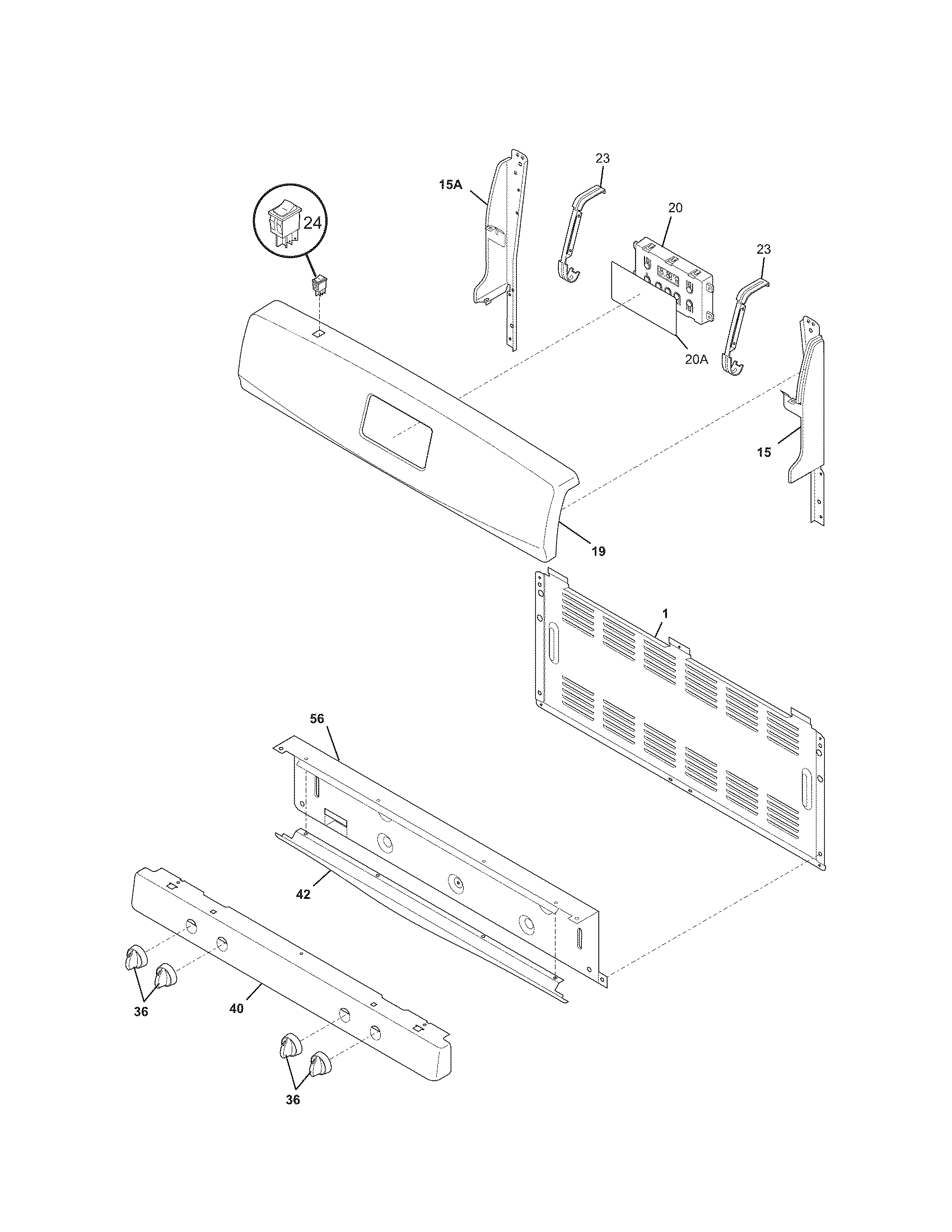 Kenmore 79071218703 backguard diagram