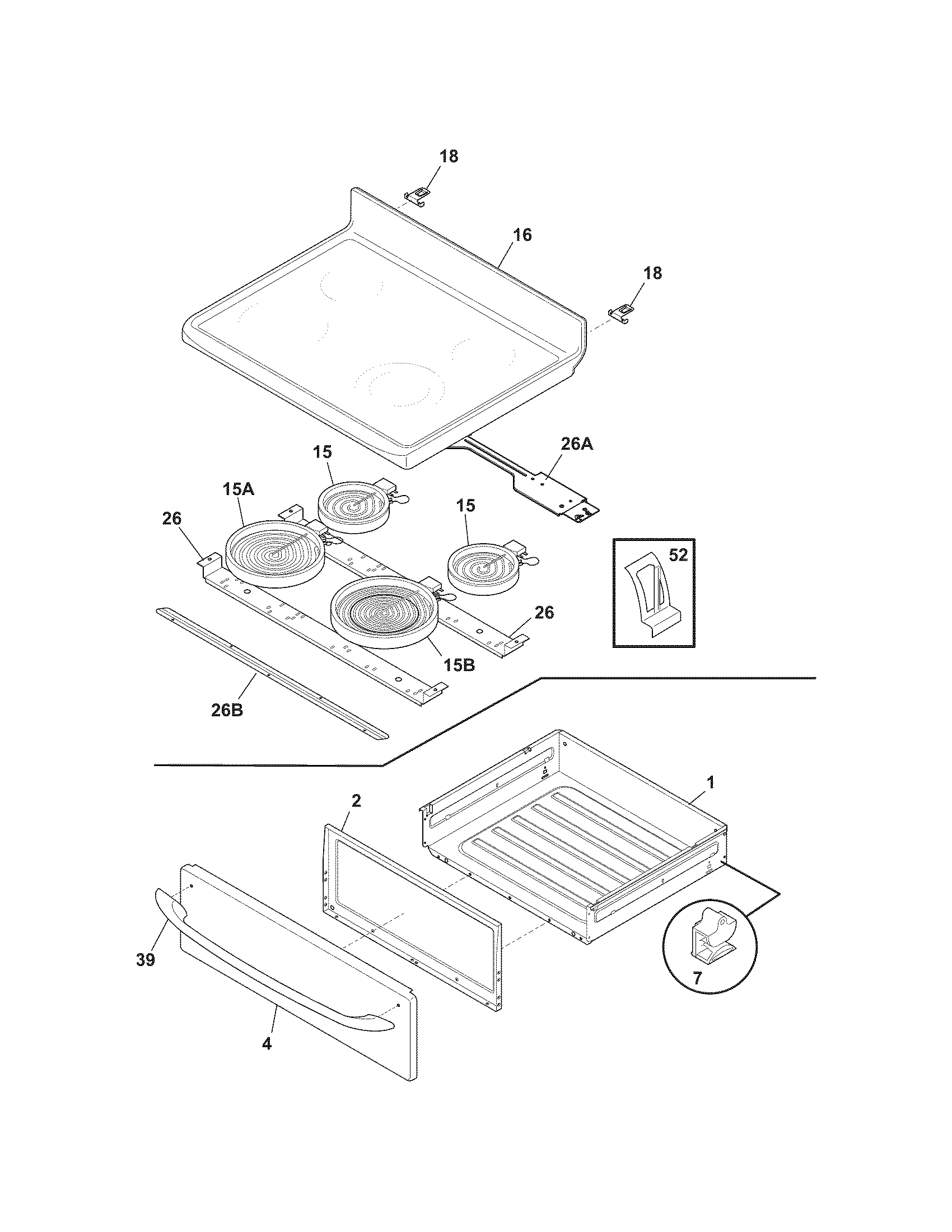 Kenmore 79094343702 top/drawer diagram