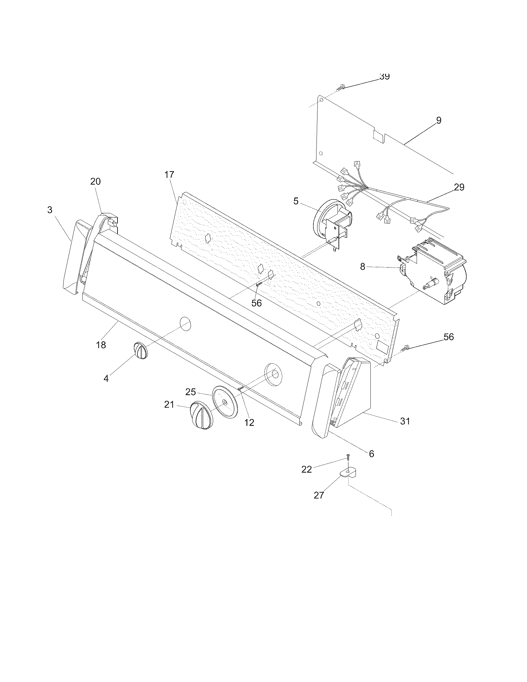 White-Westinghouse SWX703HQ1 control/panel diagram