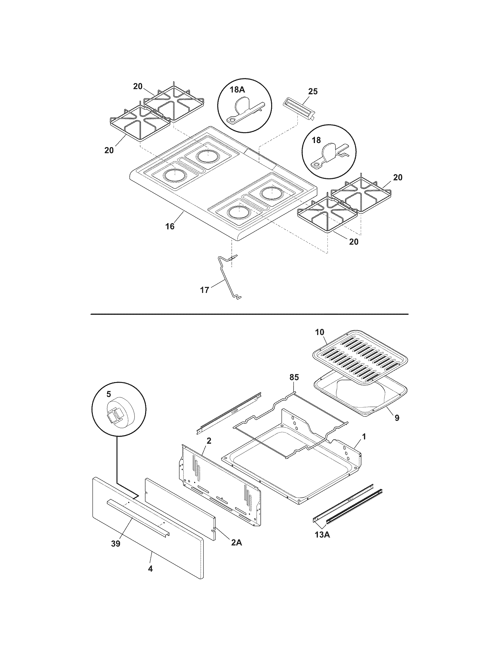 Kenmore 79070271406 top/drawer diagram