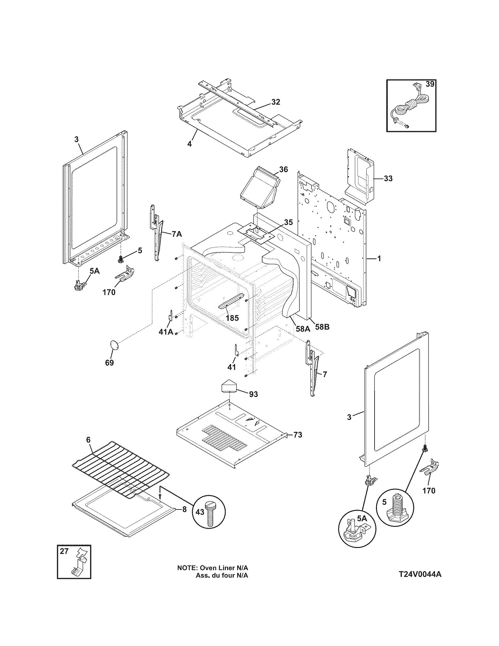 Kenmore 79070281405 body diagram